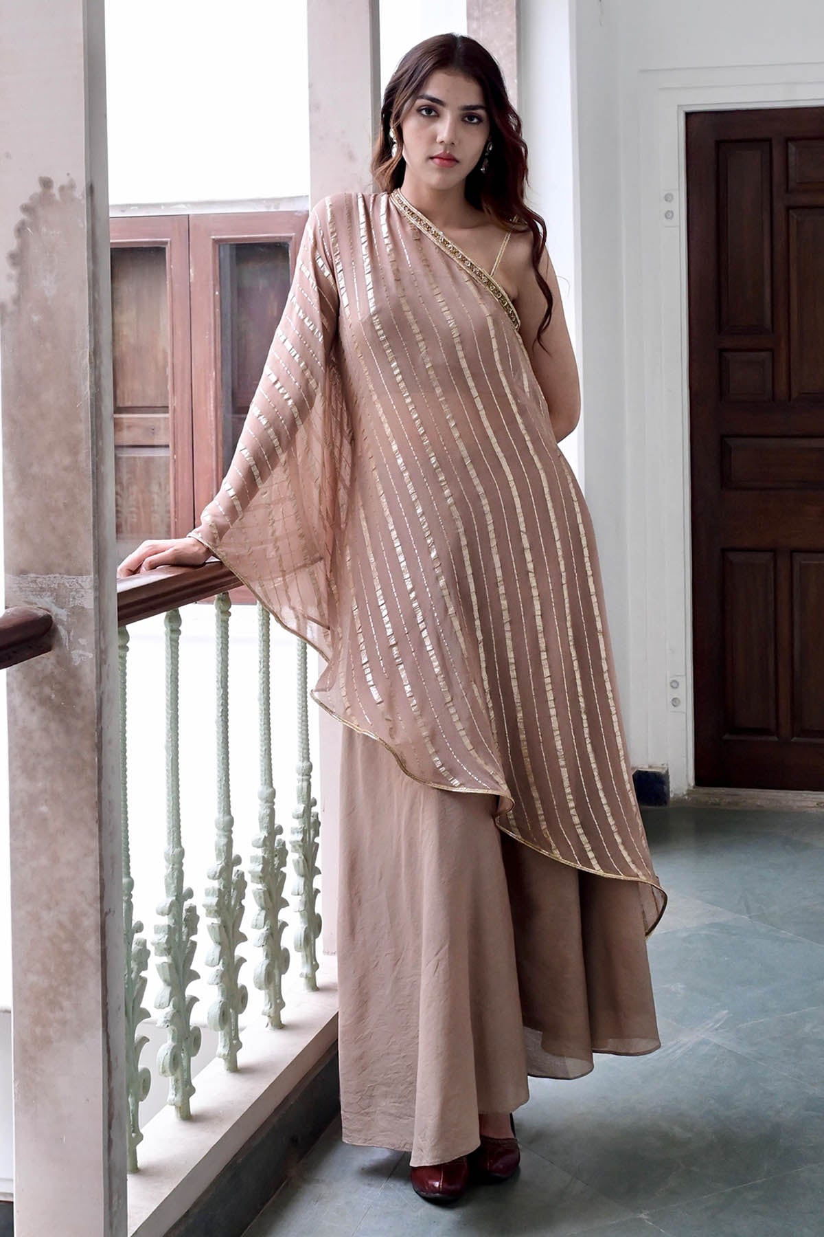 One Shoulder Cape Top & Pants