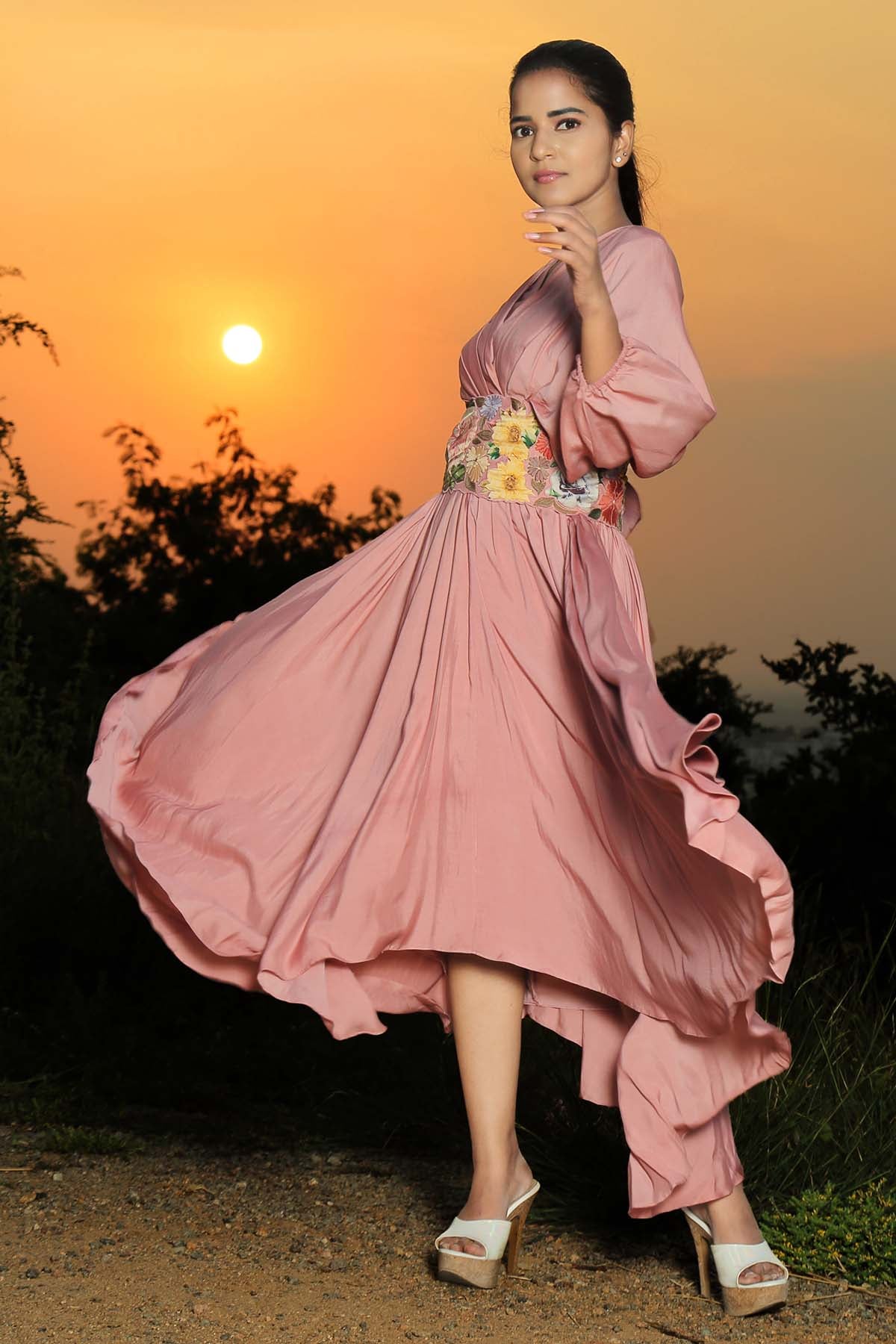 NWT Rococo Sand Nana Star-embellished Silk Maxi Dress S Small Onion Pink |  eBay