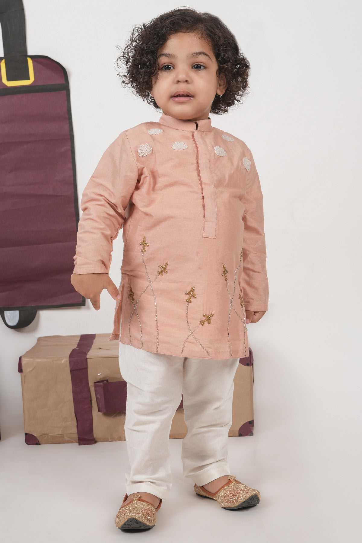 Onion Pink Beads Kurta & Pants
