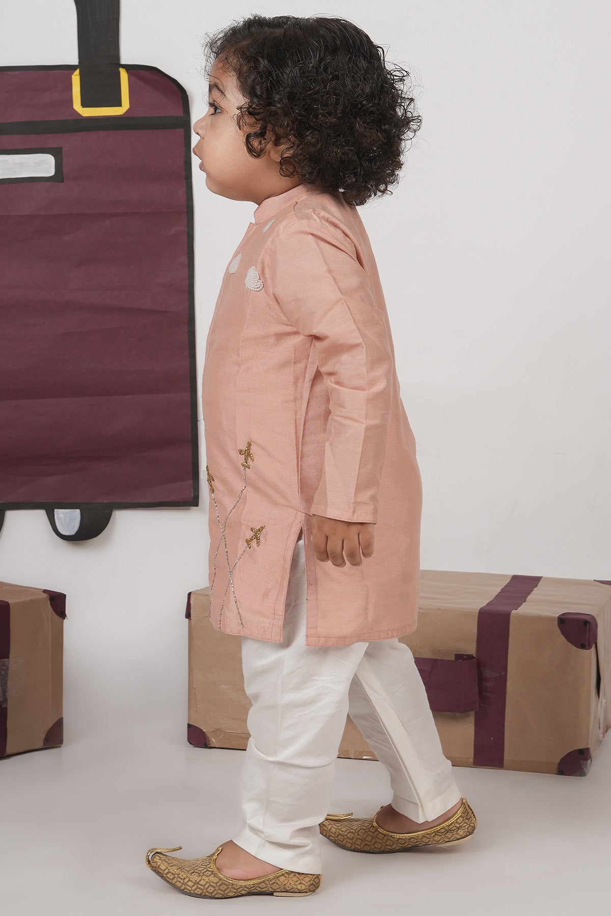 Onion Pink Beads Kurta & Pants