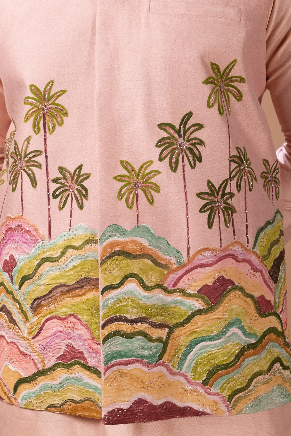 Onion Pink Painted Kurta Set