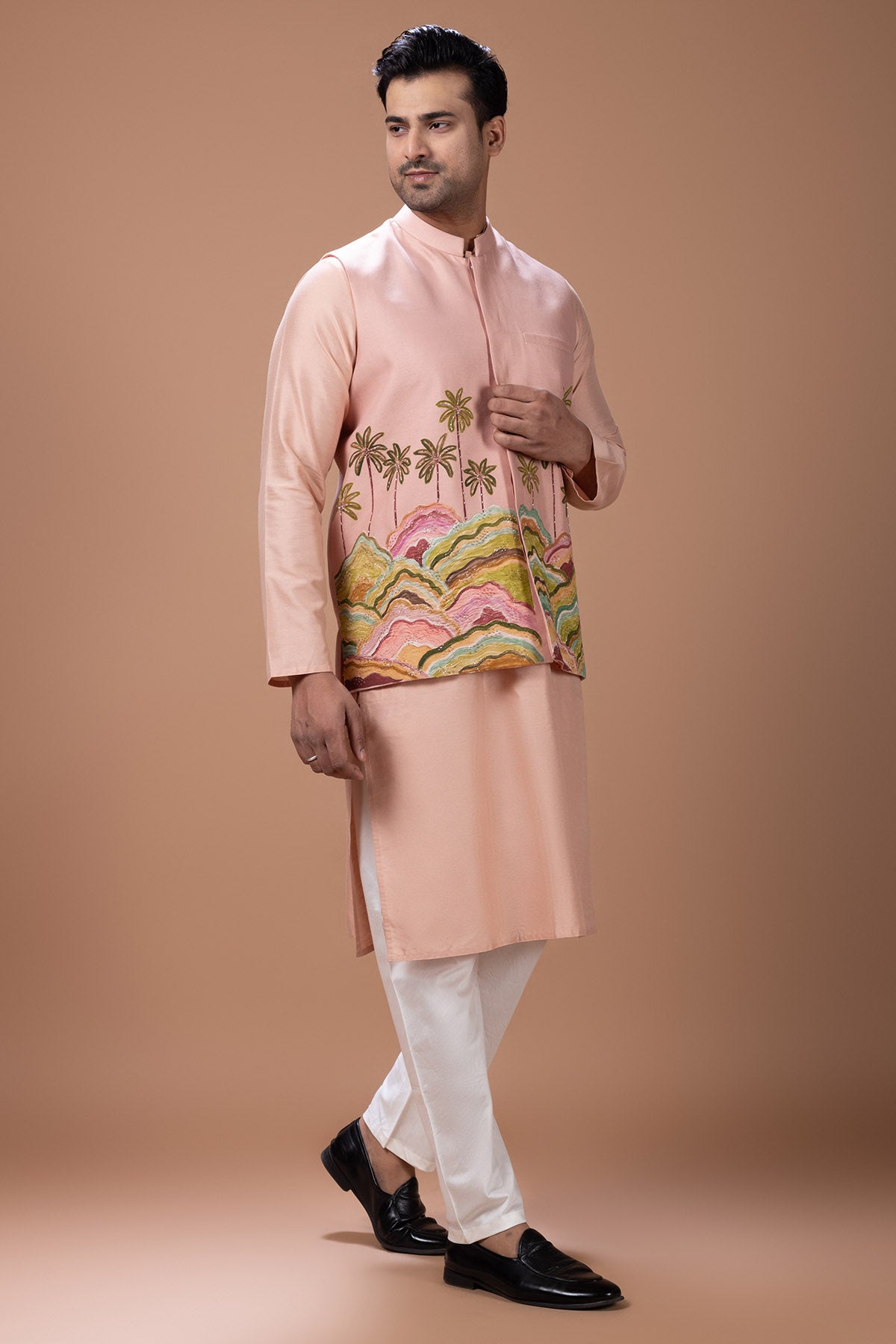 Onion Pink Painted Kurta Set