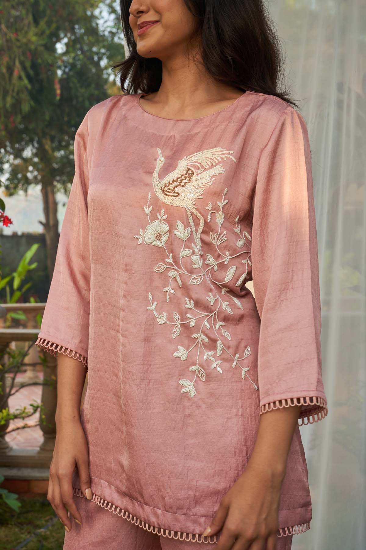 Onion Pink Sequins Co-ord Set