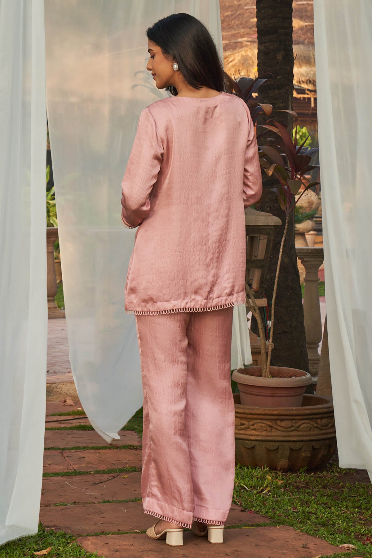 Onion Pink Sequins Co-ord Set