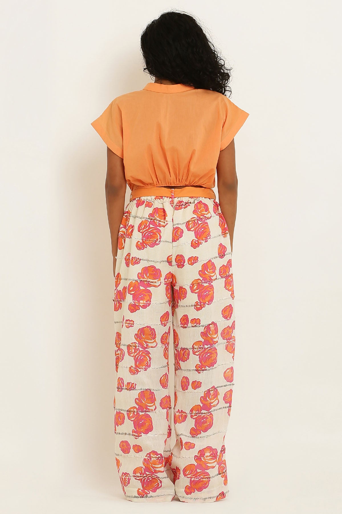 Orange Crop Top & Lace Pants