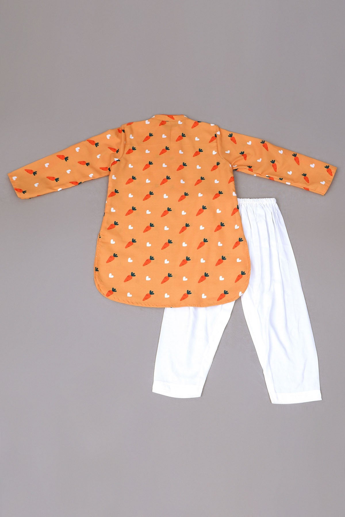 Orange Rayon Kurta Set