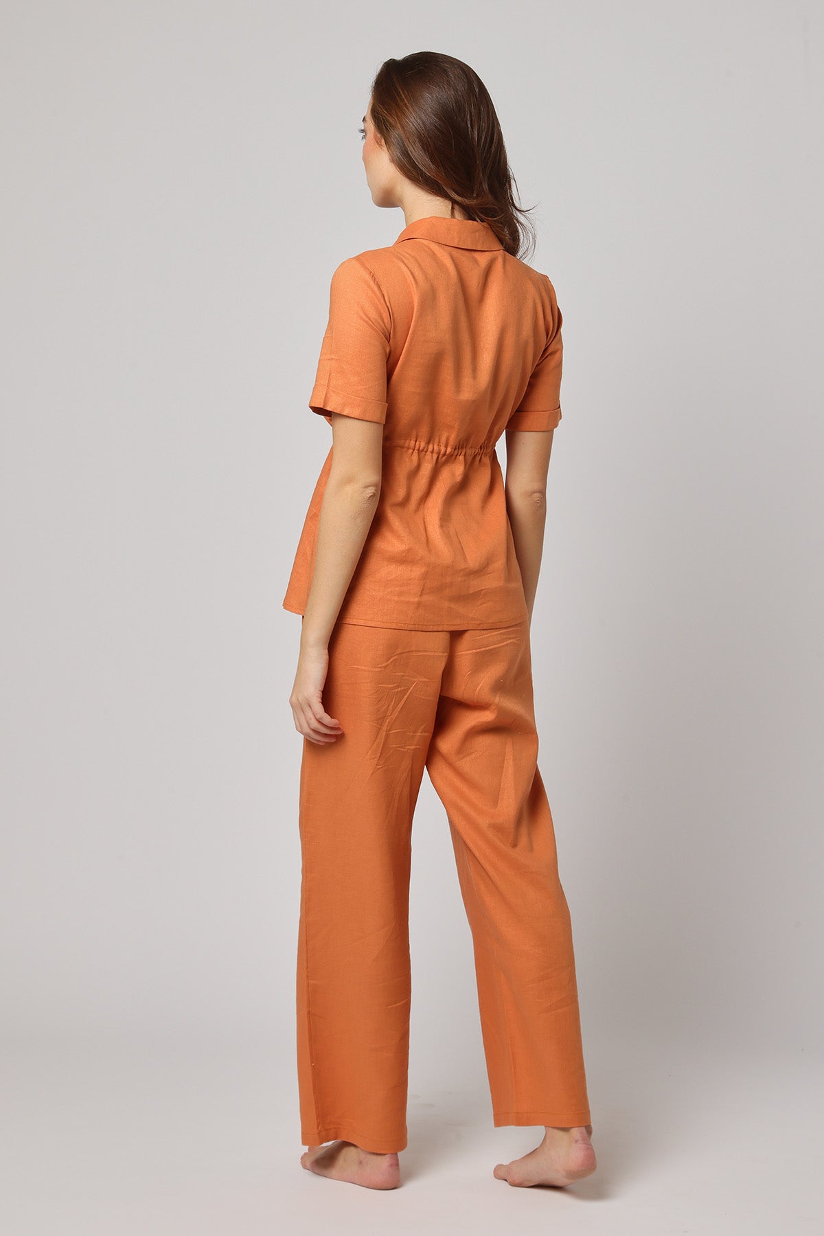 Orange Adjustable Drawstring Top