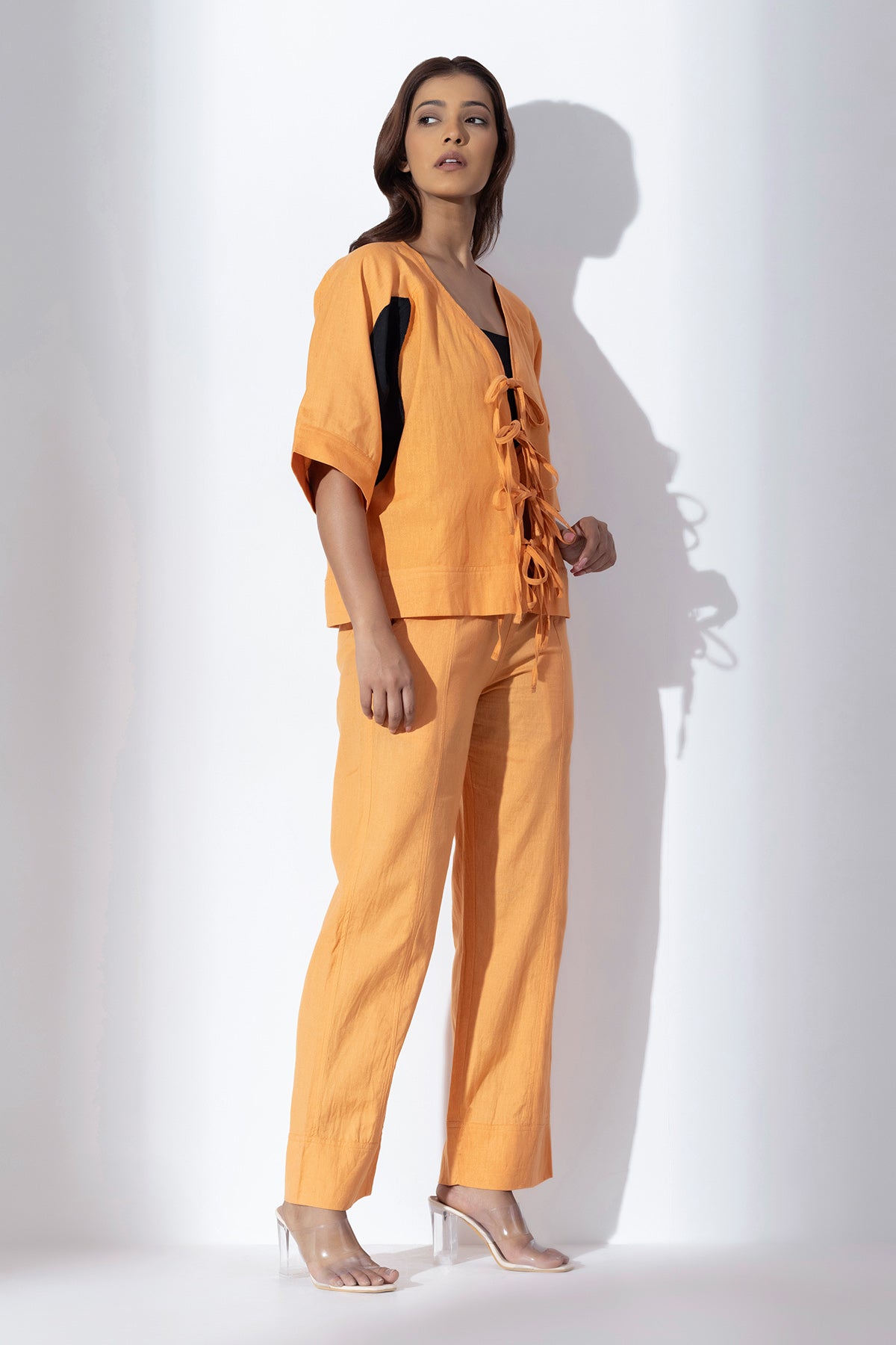 Orange Applique Work Co-ord Set