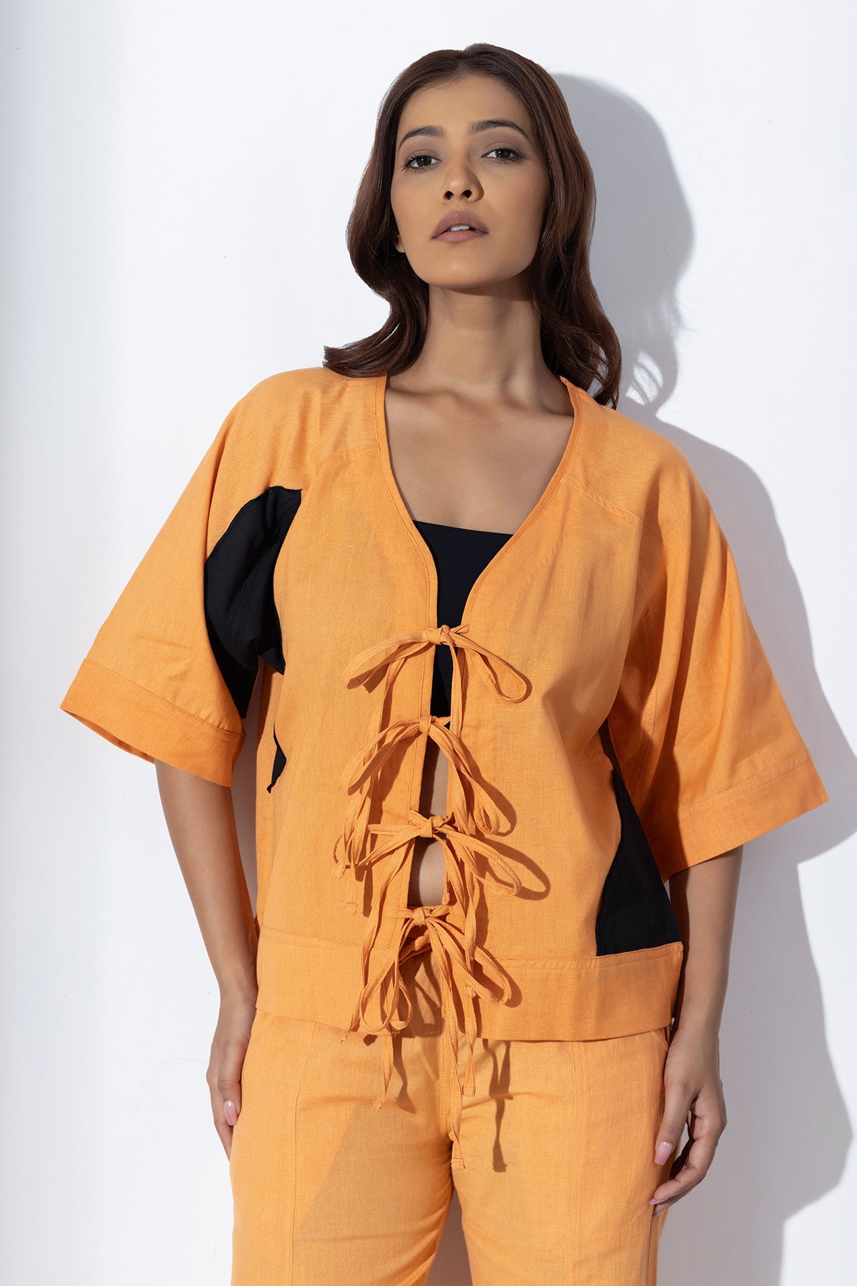 Orange Applique Work Co-ord Set