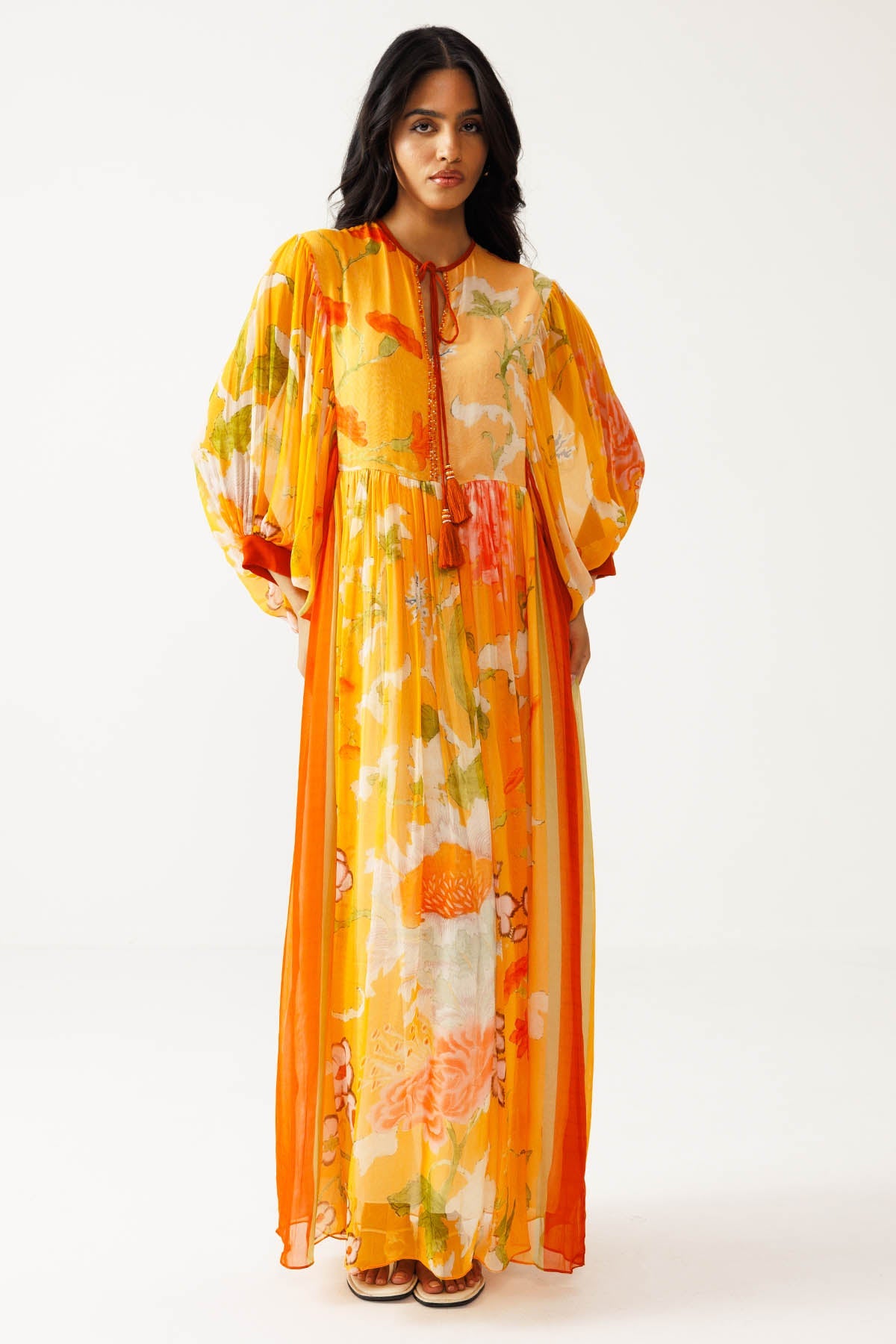 Buy Orange Bamberg Georgette Dress for women by Reena Sharma online available at scrollnshops