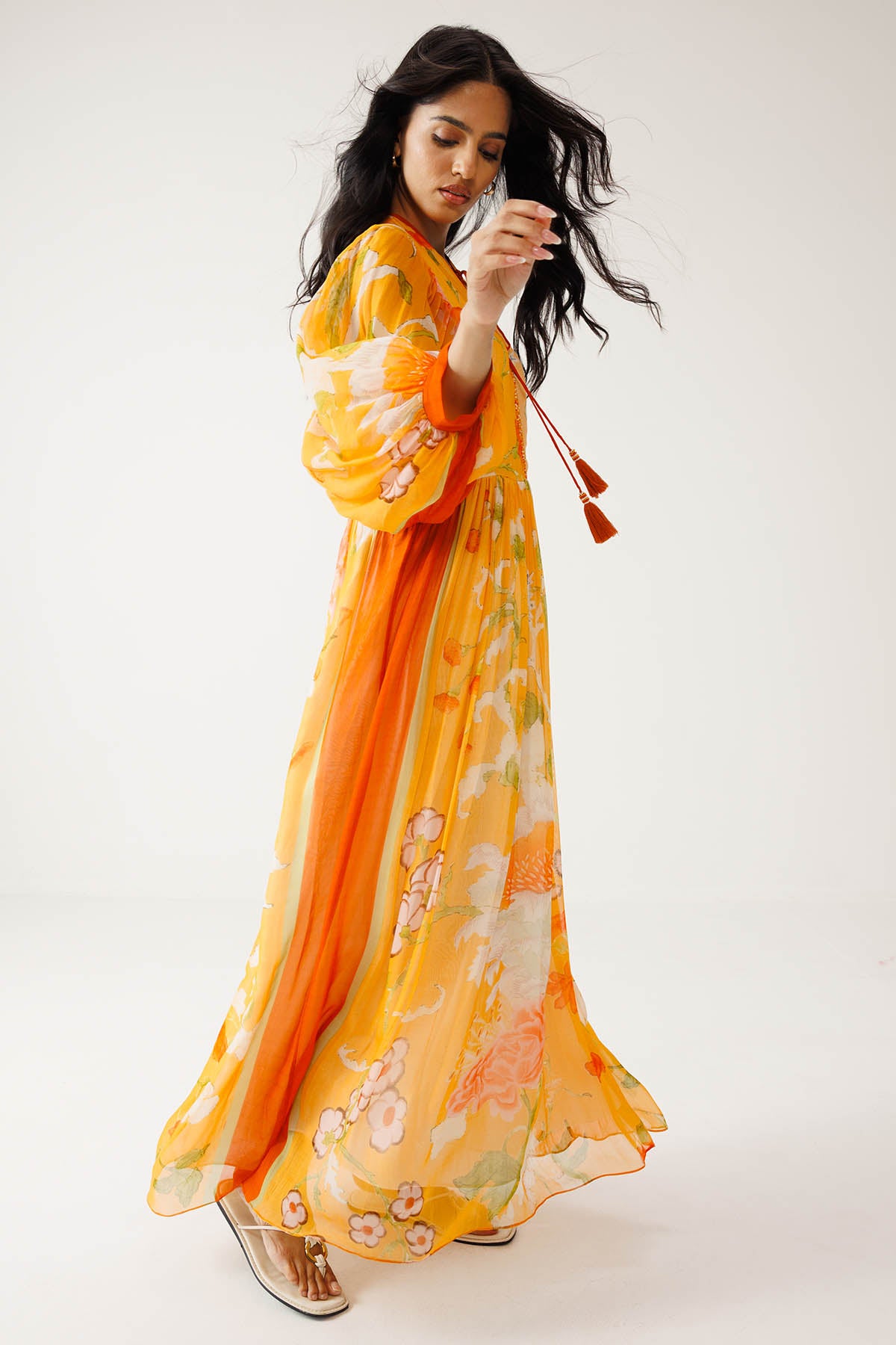 Orange Bamberg Georgette Dress