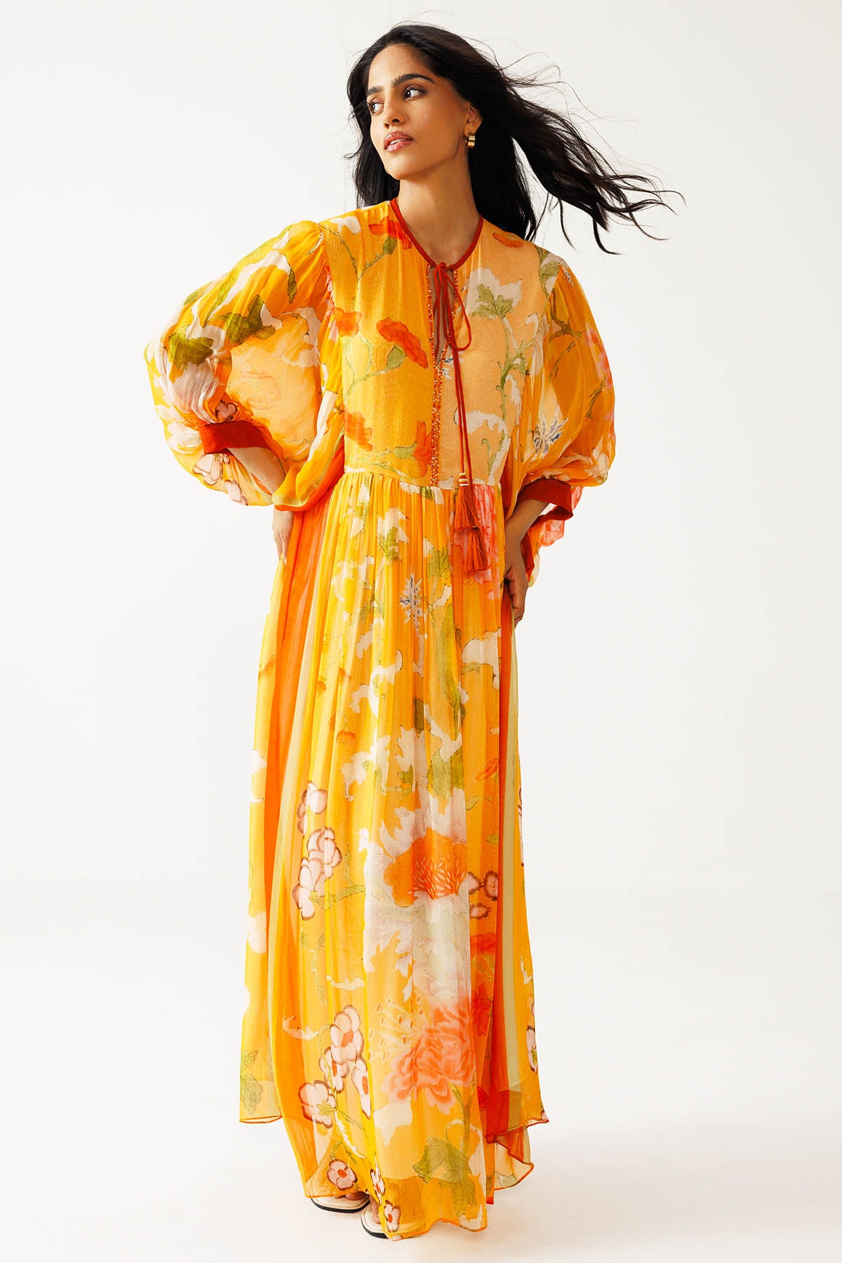 Orange Bamberg Georgette Dress
