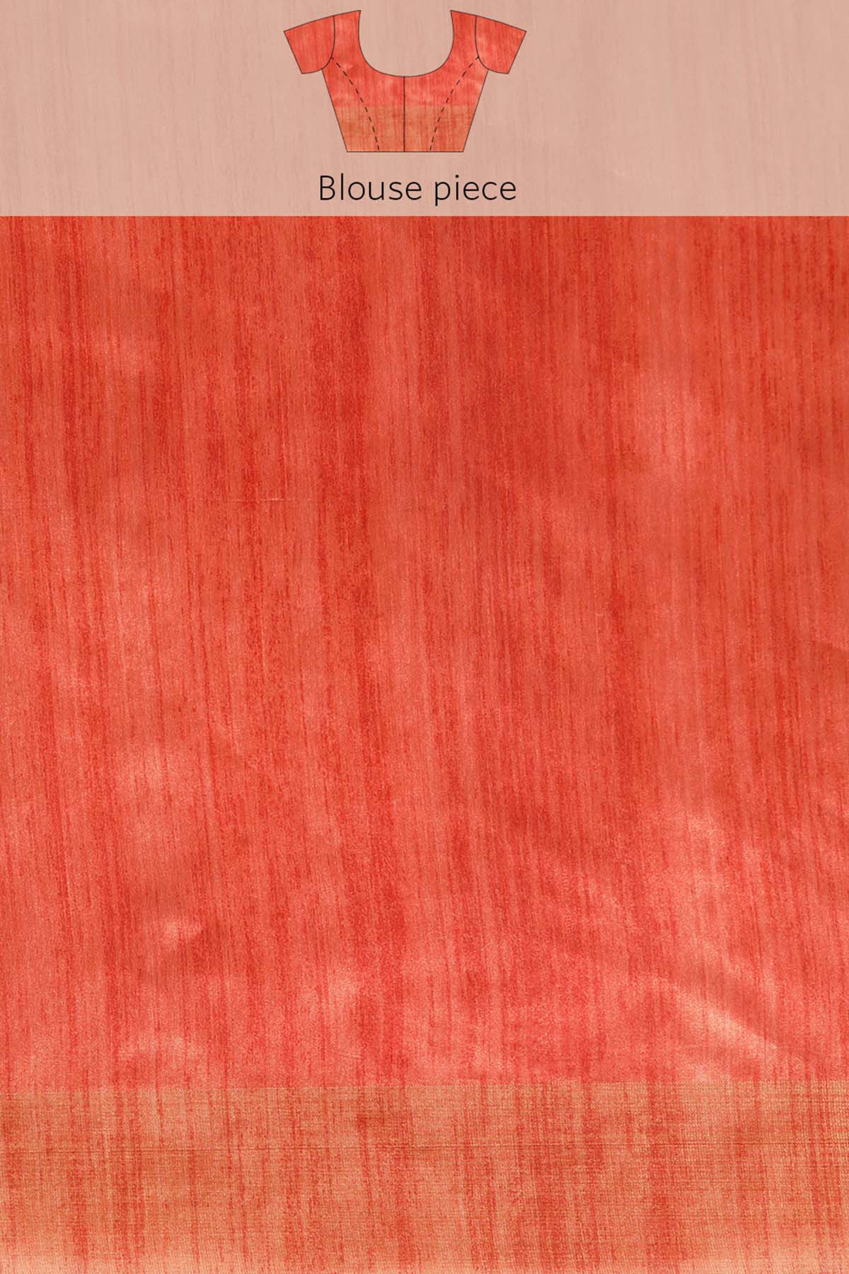 Orange & Cream Tussar Silk Saree