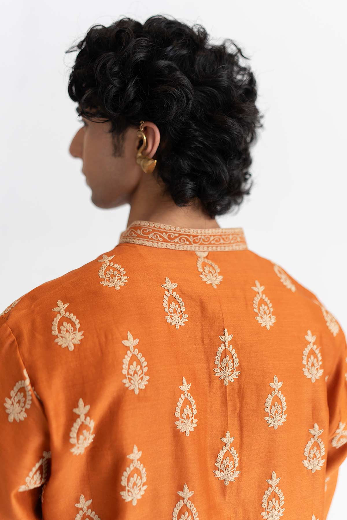 Orange Dori Marodi Kurta & Pant