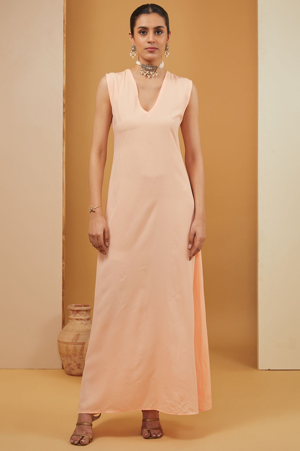 Orange Geometric Print Kaftan