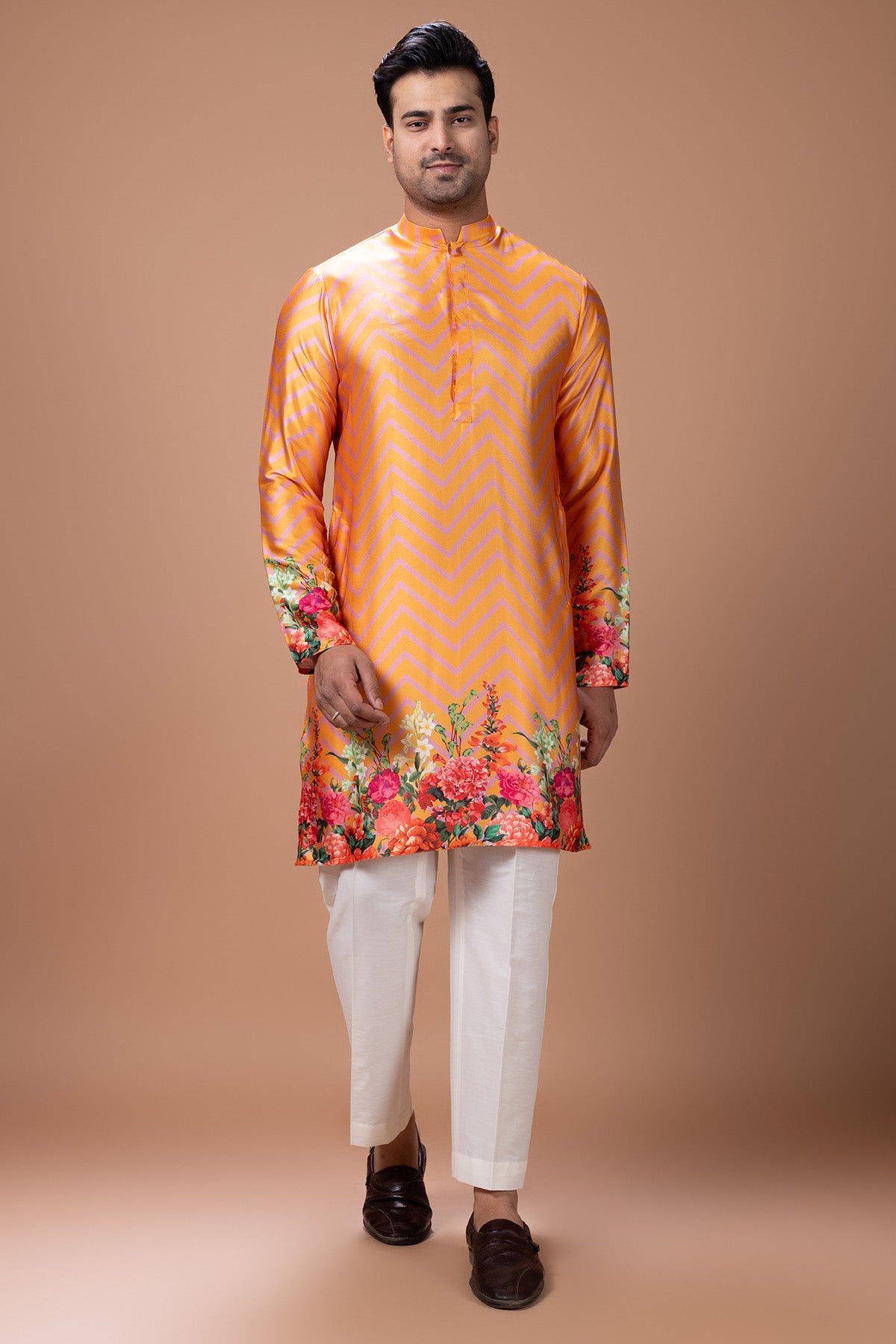 Orange Japan Satin Kurta & Pant