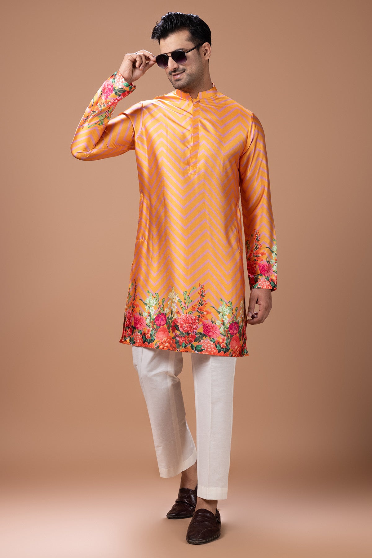 Orange Japan Satin Kurta & Pant