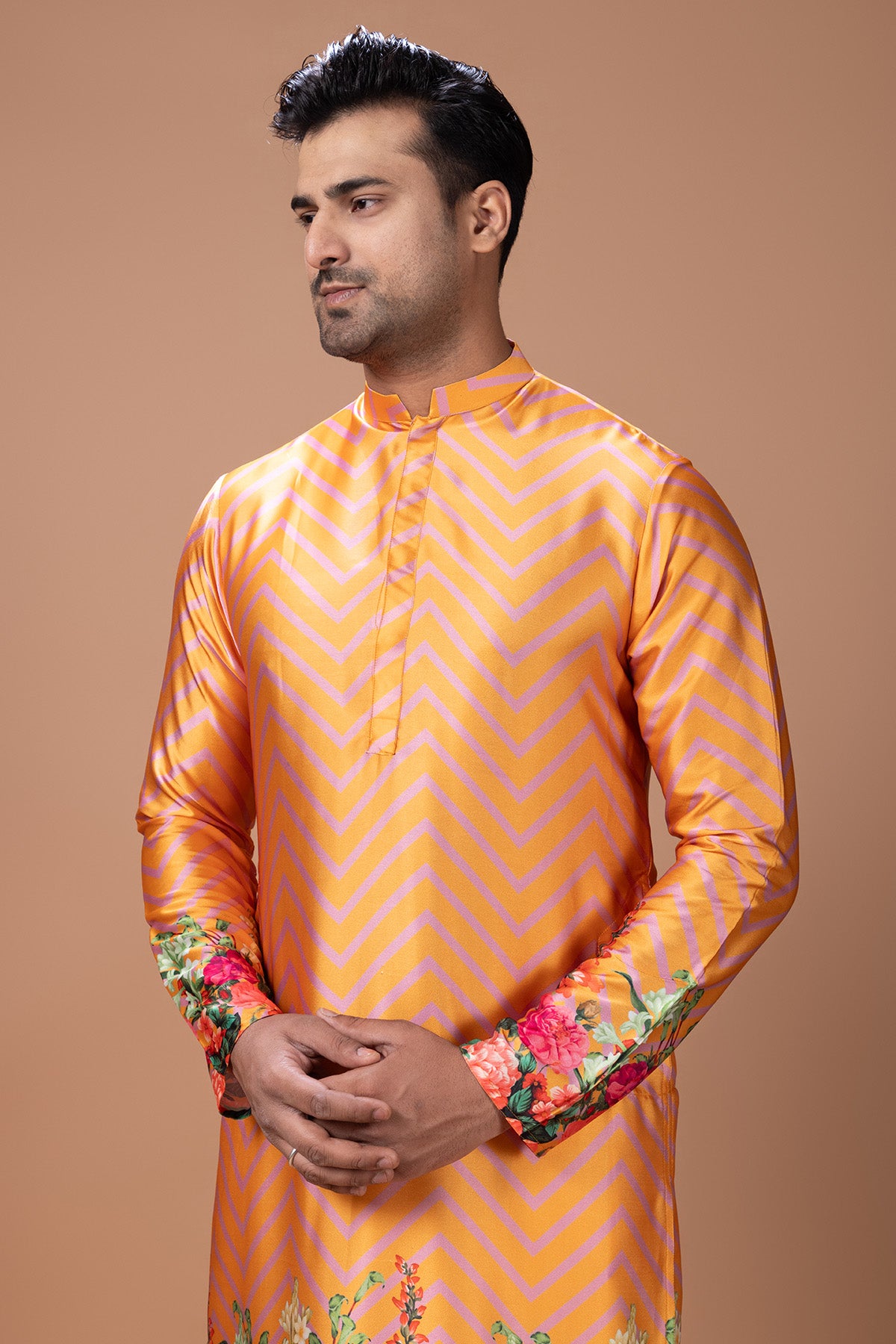 Orange Japan Satin Kurta & Pant