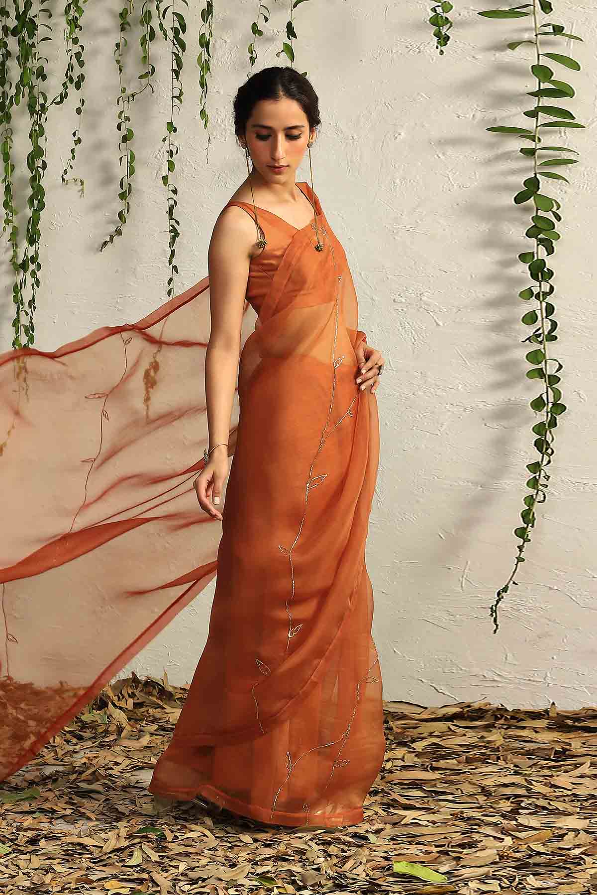 Orange Nakshi Saree & Blouse