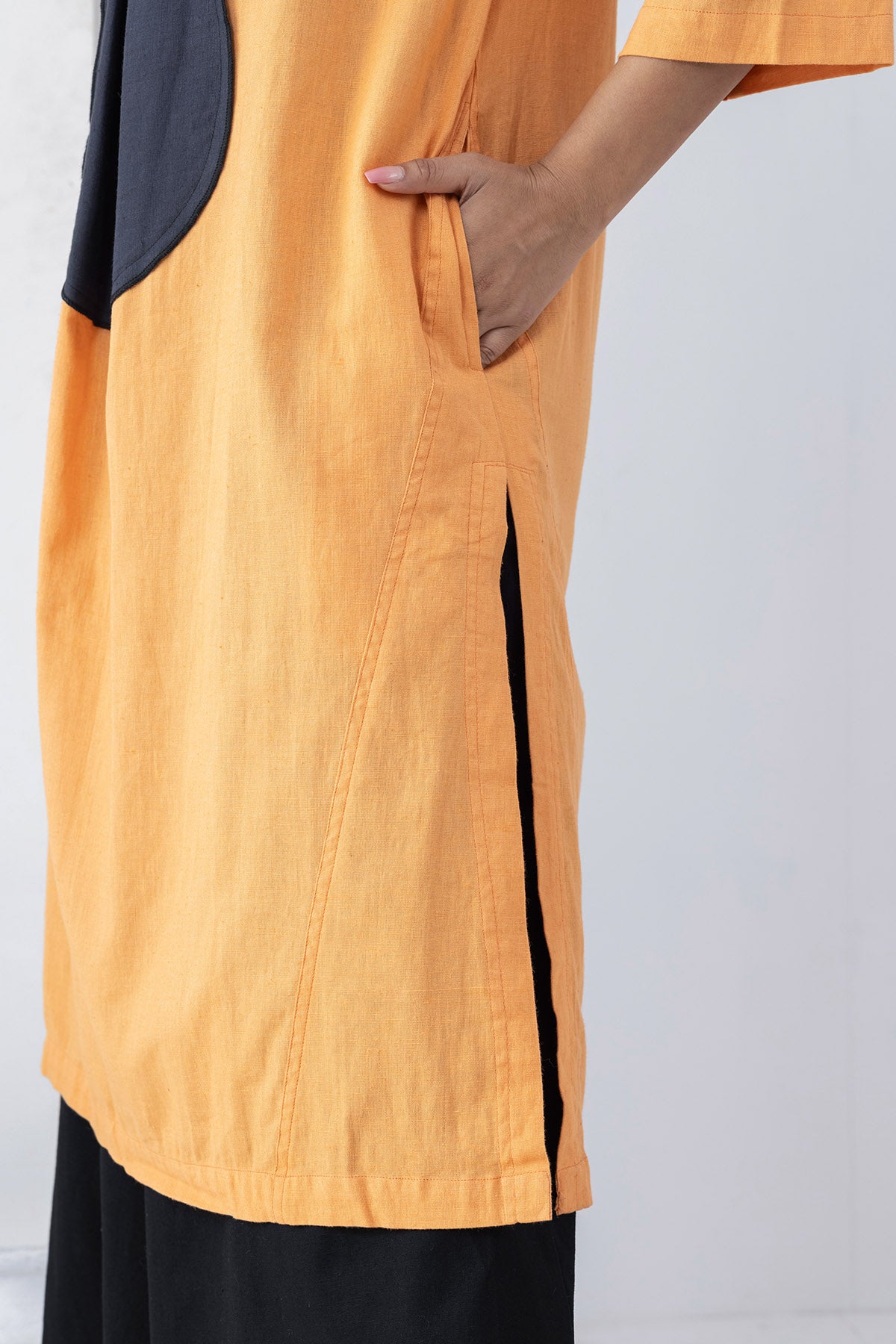 Orange Patchwork A-Line Tunic