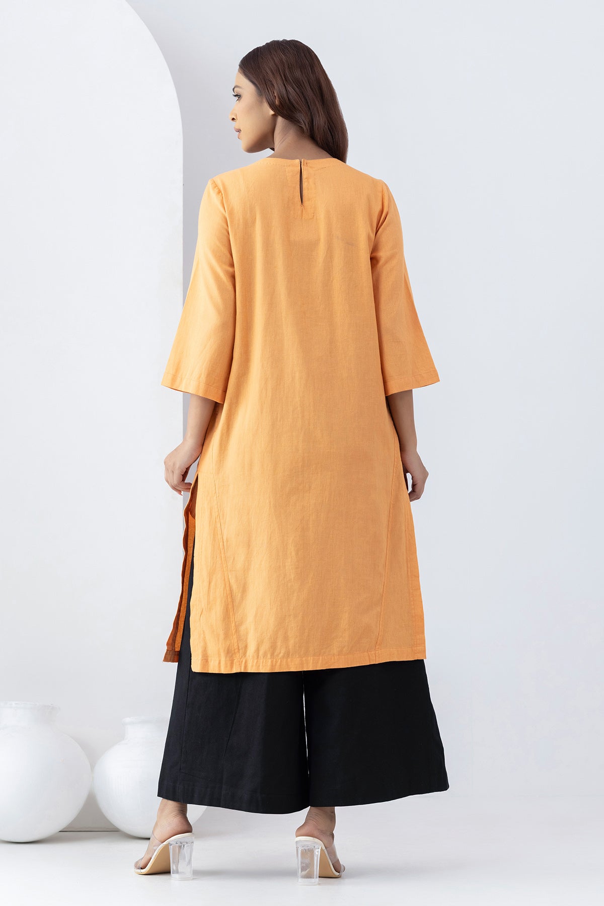 Orange Patchwork A-Line Tunic
