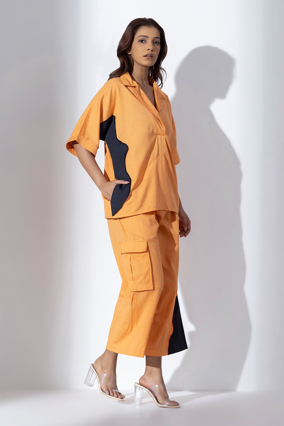 Orange Patchwork Shirt & Pants