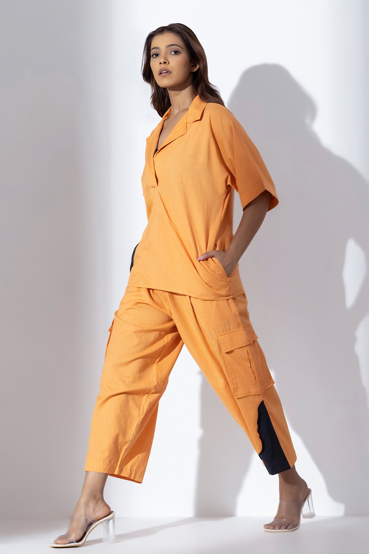 Orange Patchwork Shirt & Pants