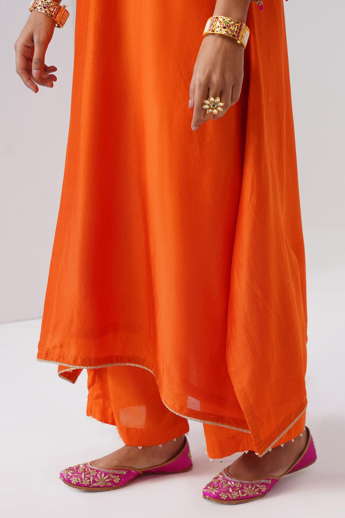 Orange Pearl Kurta And Pants