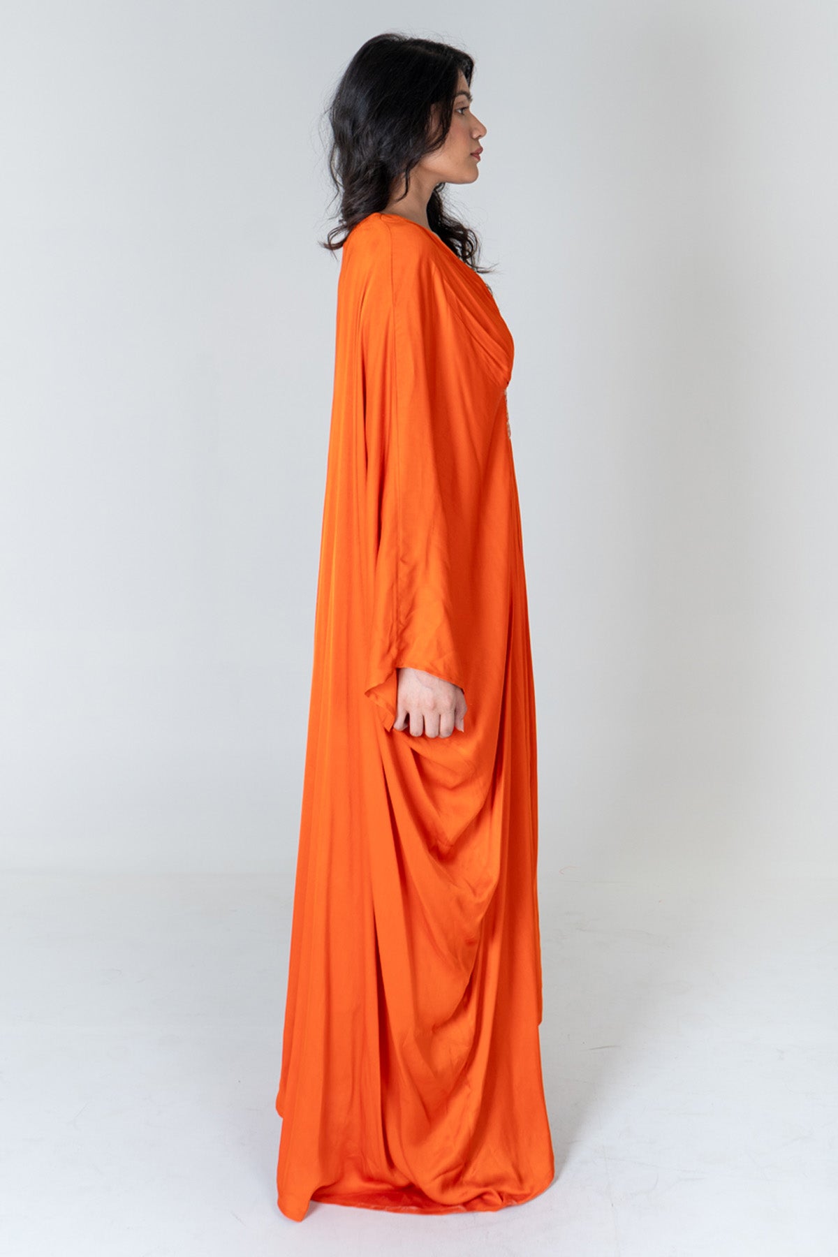 Orange & Pink Braided Kaftan