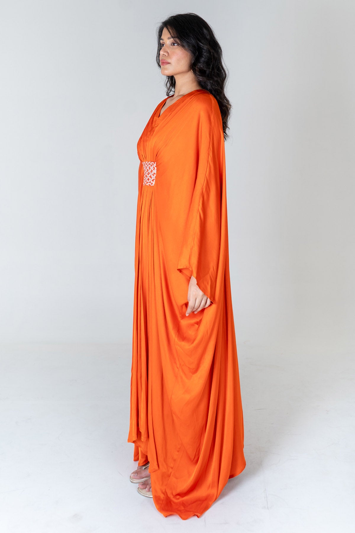 Orange & Pink Braided Kaftan