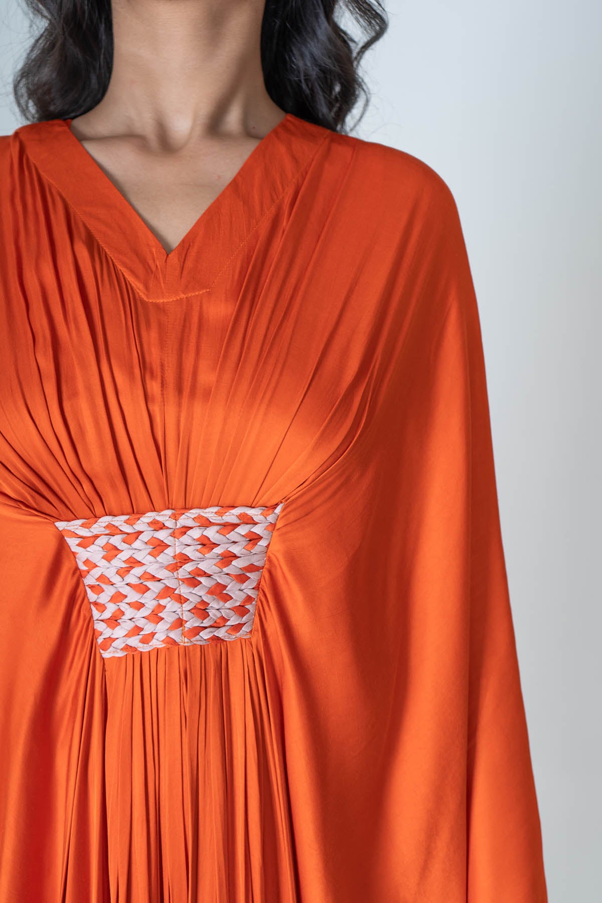 Orange & Pink Braided Kaftan