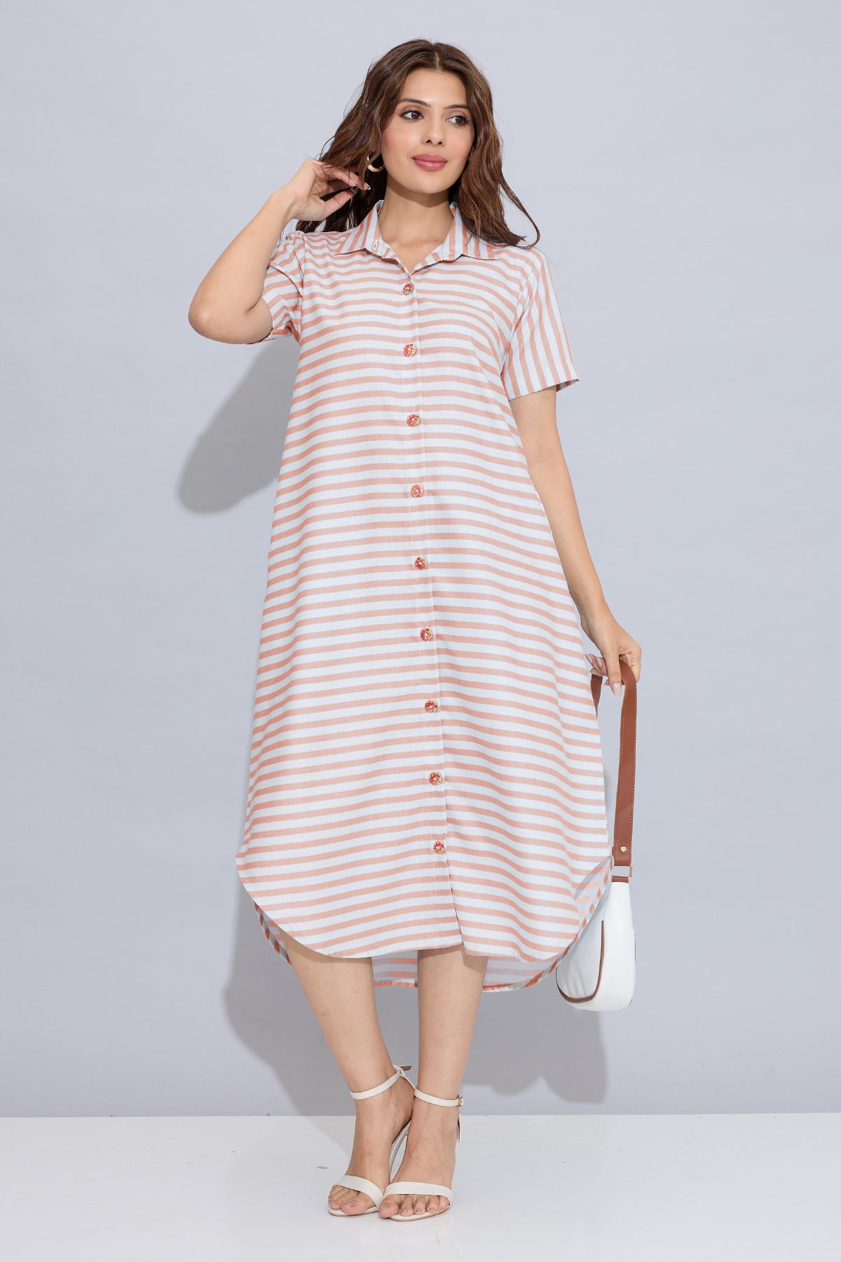 Buy Orange Pure Cotton Shirt Dress for Women by SNEHA B Designer online available at scrollnshops