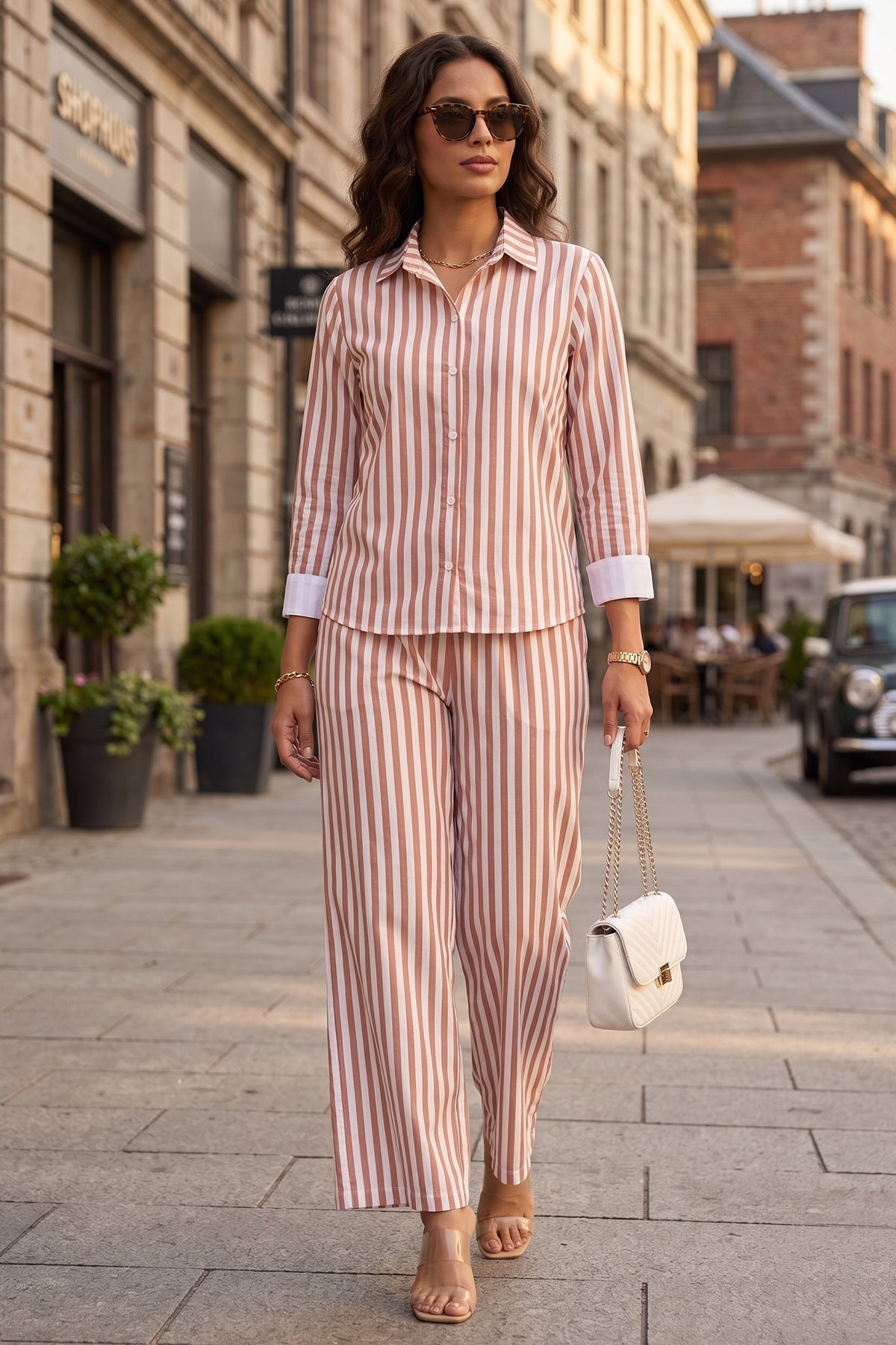 Buy Orange Pure Cotton Stripe Pants for women by Sneha B online available at scrollnshops