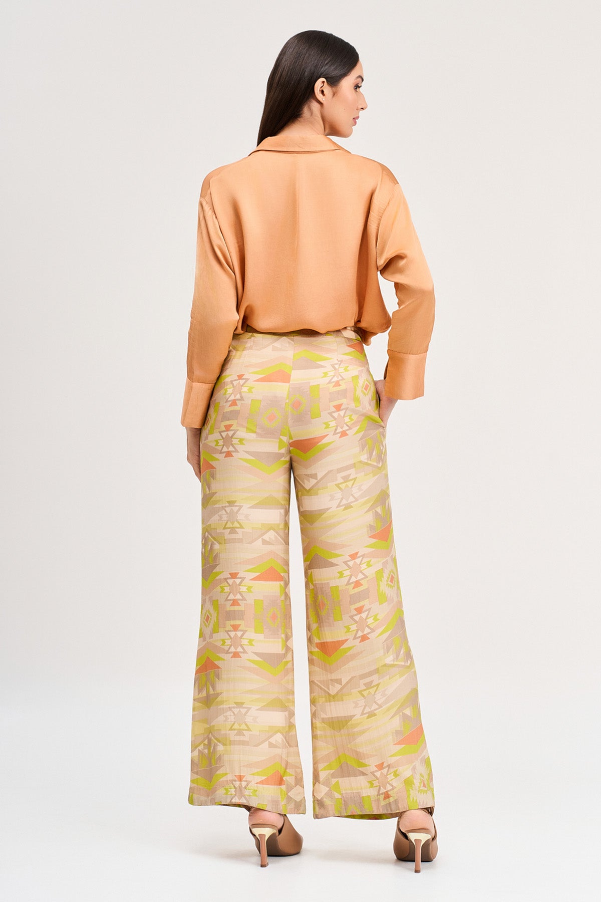 Orange Shirt & Printed Pants
