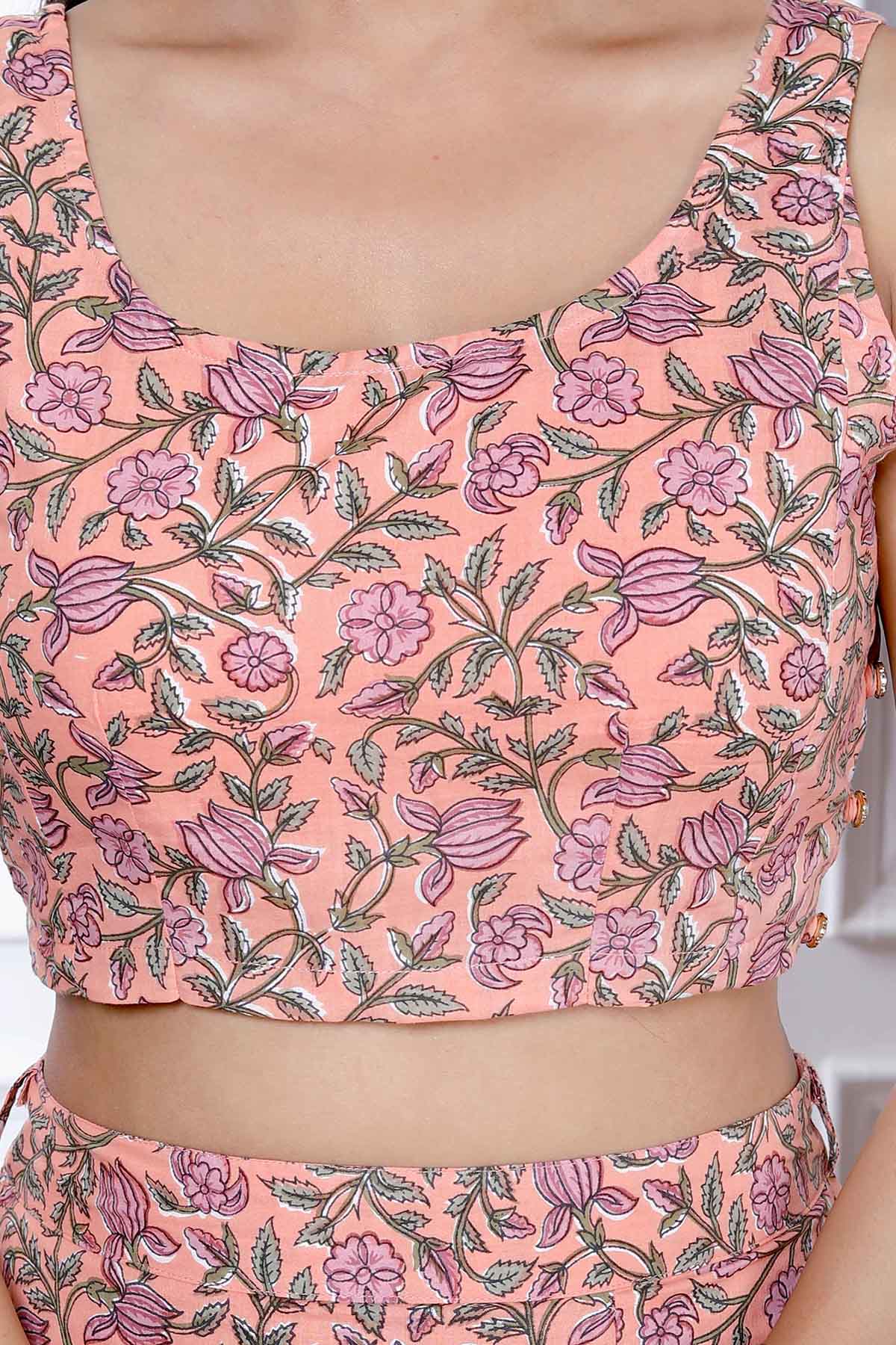 Orange Sleeveless Top & Skirt