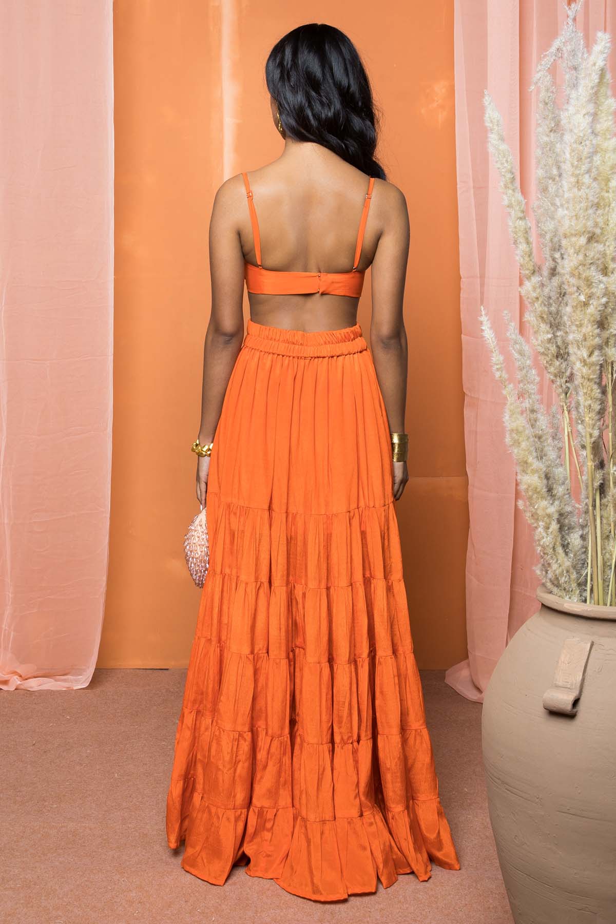 Orange Spaghetti Strap Bralette