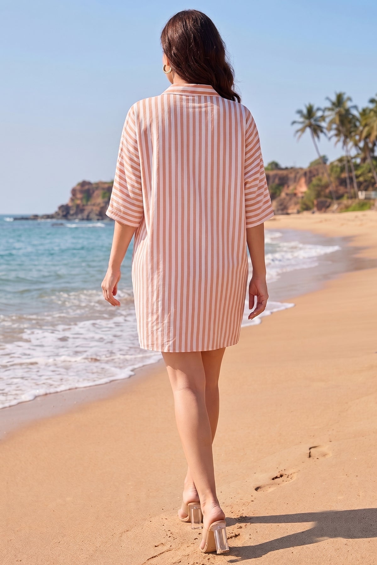 Oversized Orange Stripes Dress
