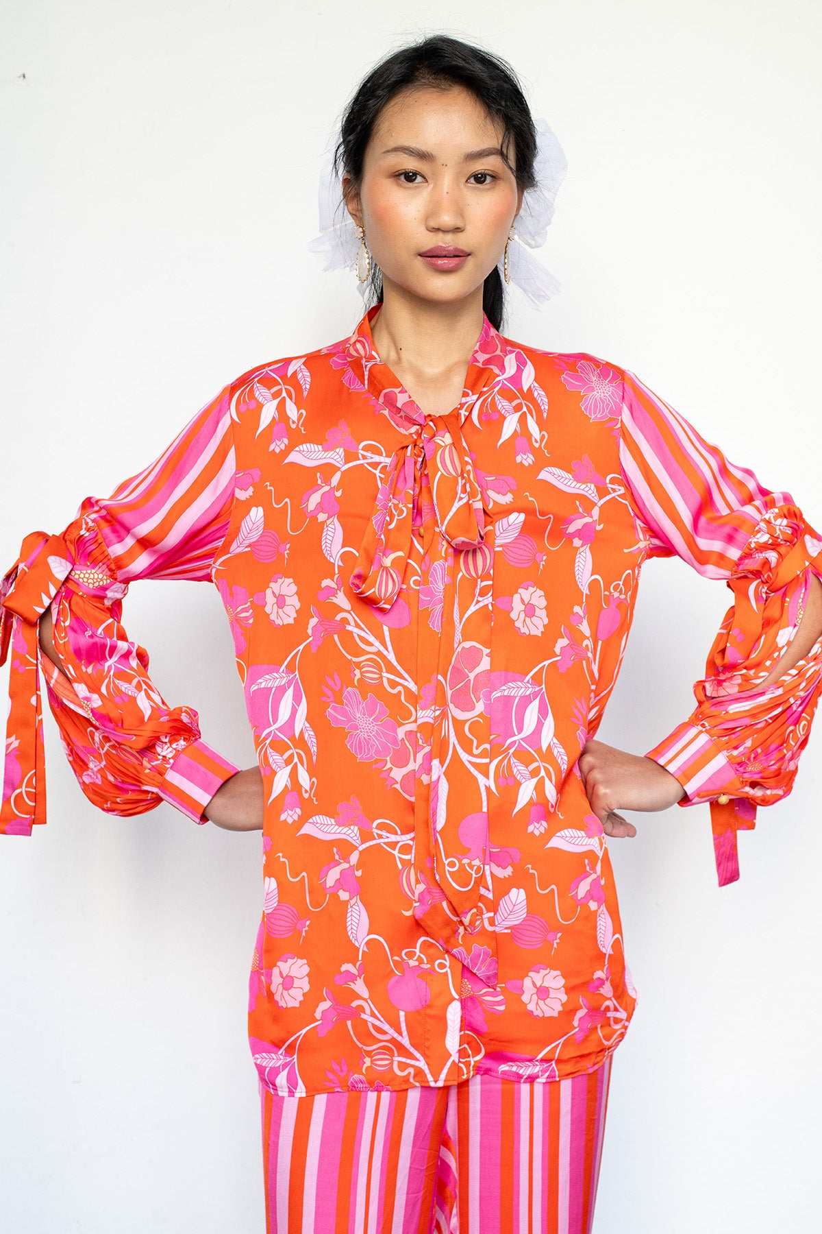 Orange Tie-Knot Top & Pants