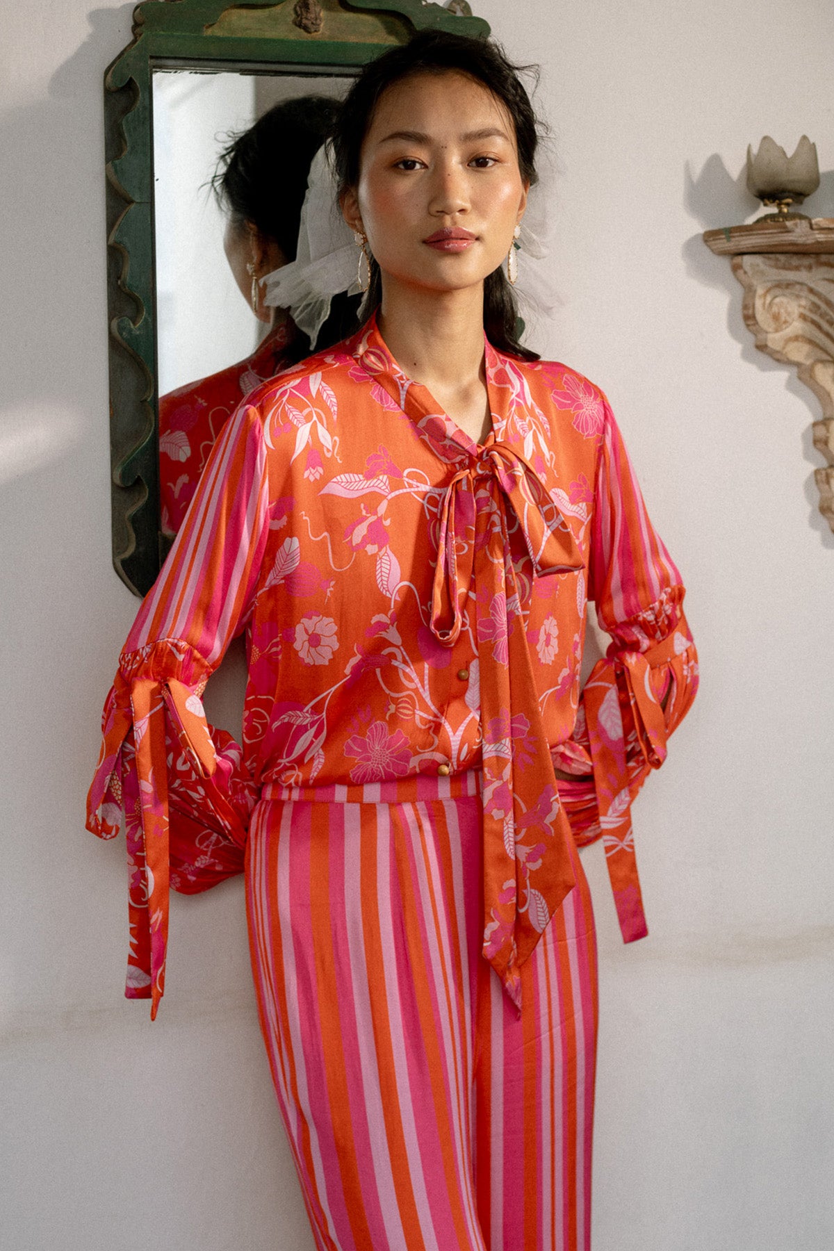 Orange Tie-Knot Top & Pants