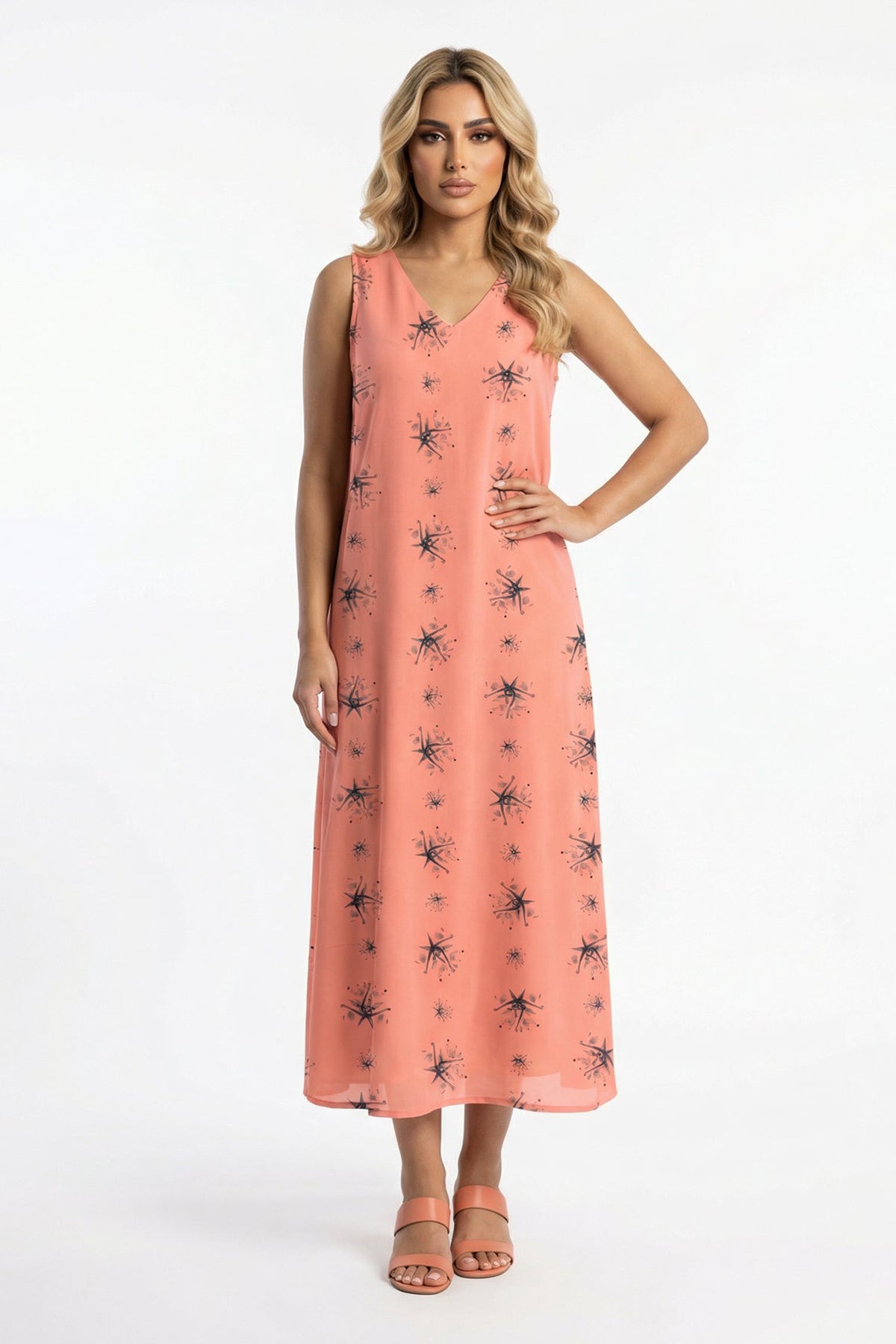 Buy Orange Viscose Fluid Midi Dress for women by Tezhhomayaa online available at scrollnshops