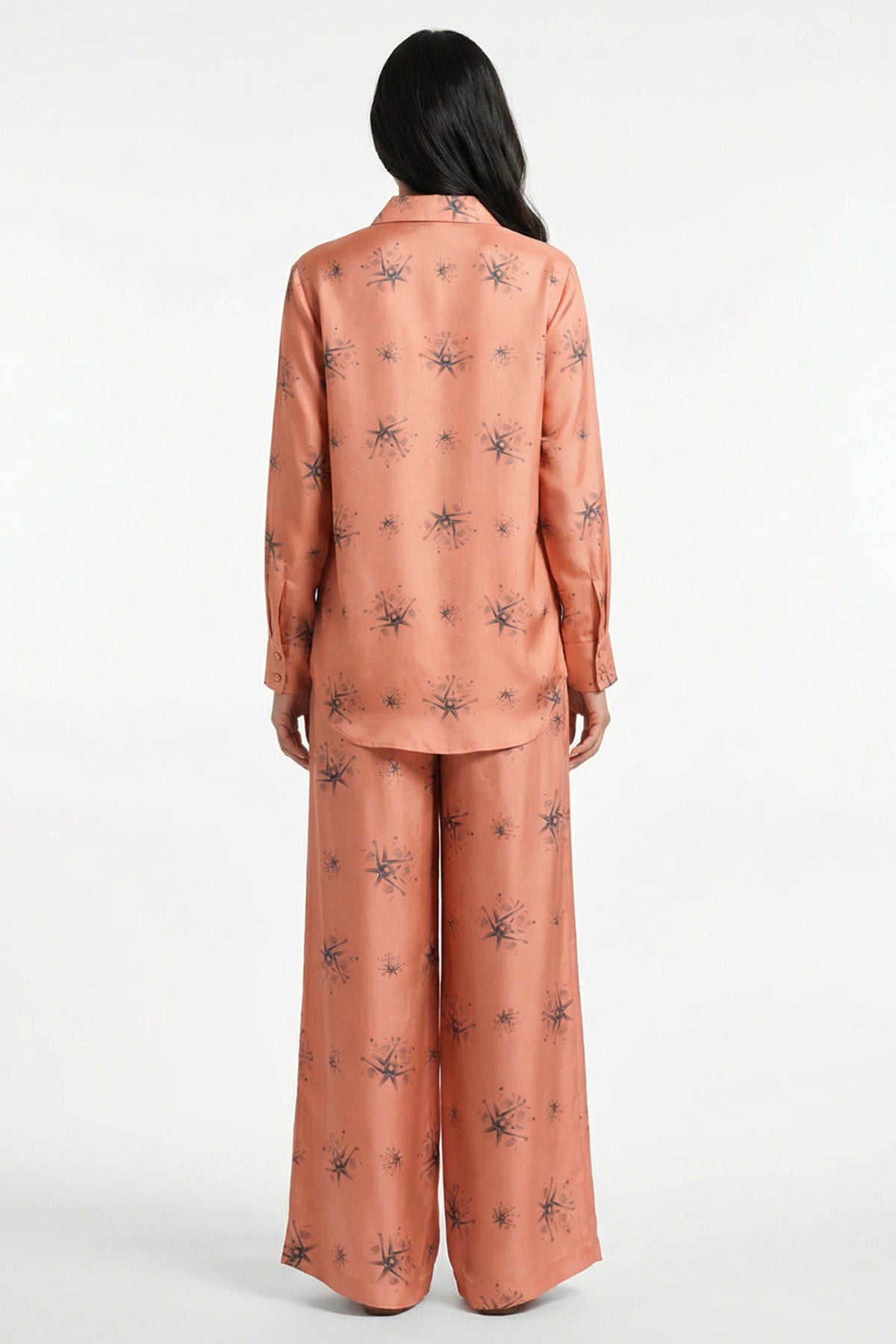 Orange Viscose Tailored Shirt