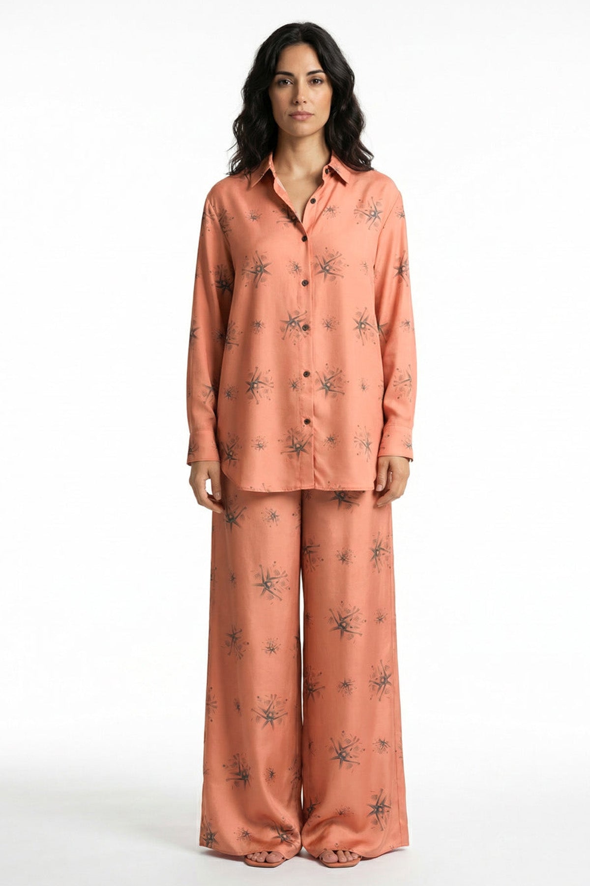 Buy Orange Viscose Tailored Shirt for women by Tezhhomayaa online available at scrollnshops