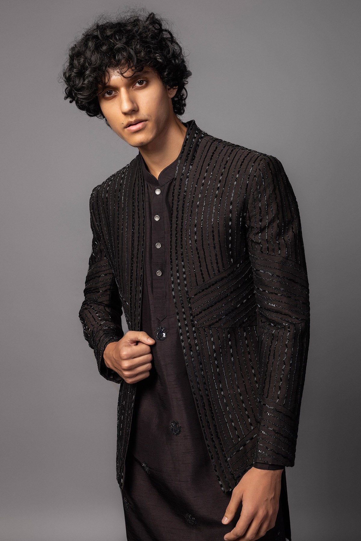 Oreo Brown Bam Silk Kurta Set