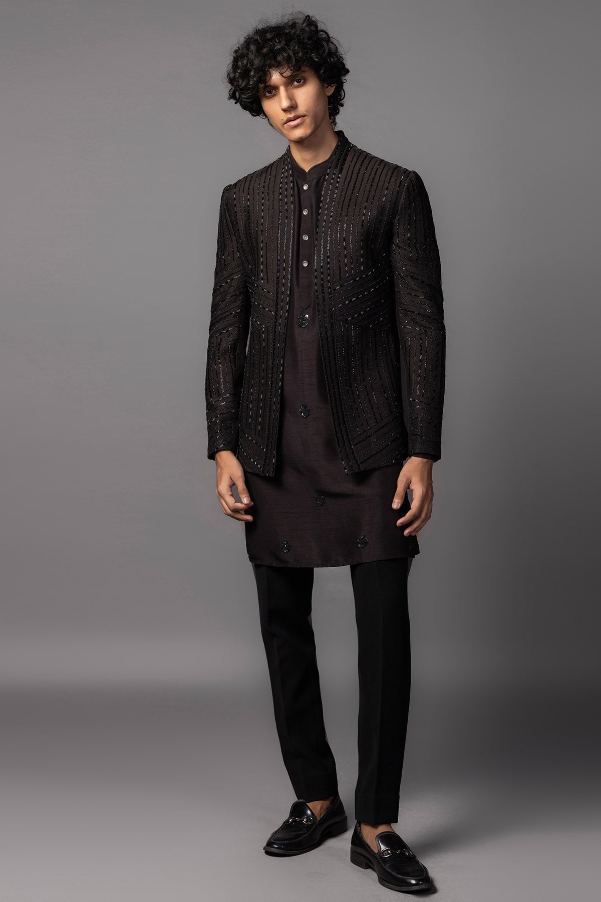 Buy Oreo Brown Bam Silk Kurta Set for men by Paarsh Atelier online available at scrollnshops