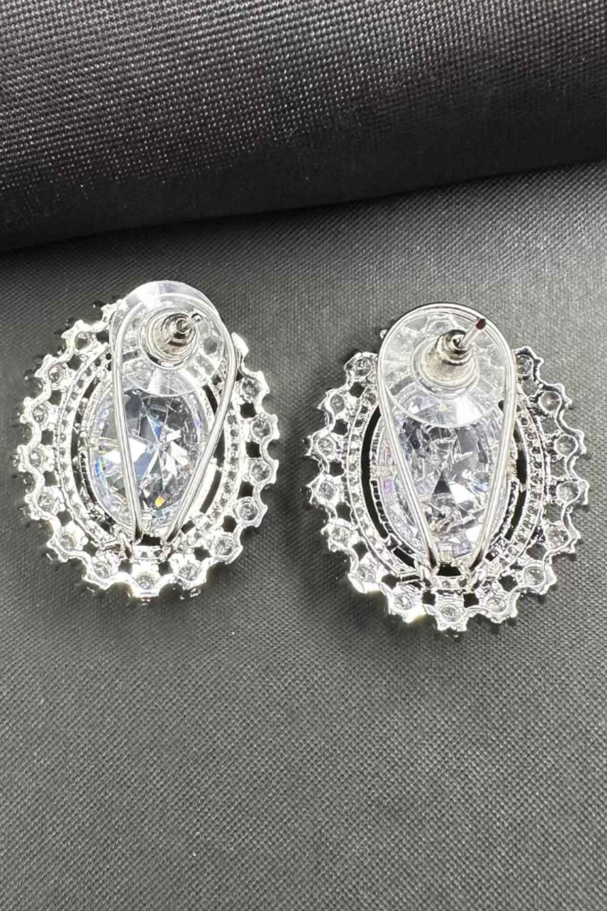 Oval Cubic Zirconia Earrings