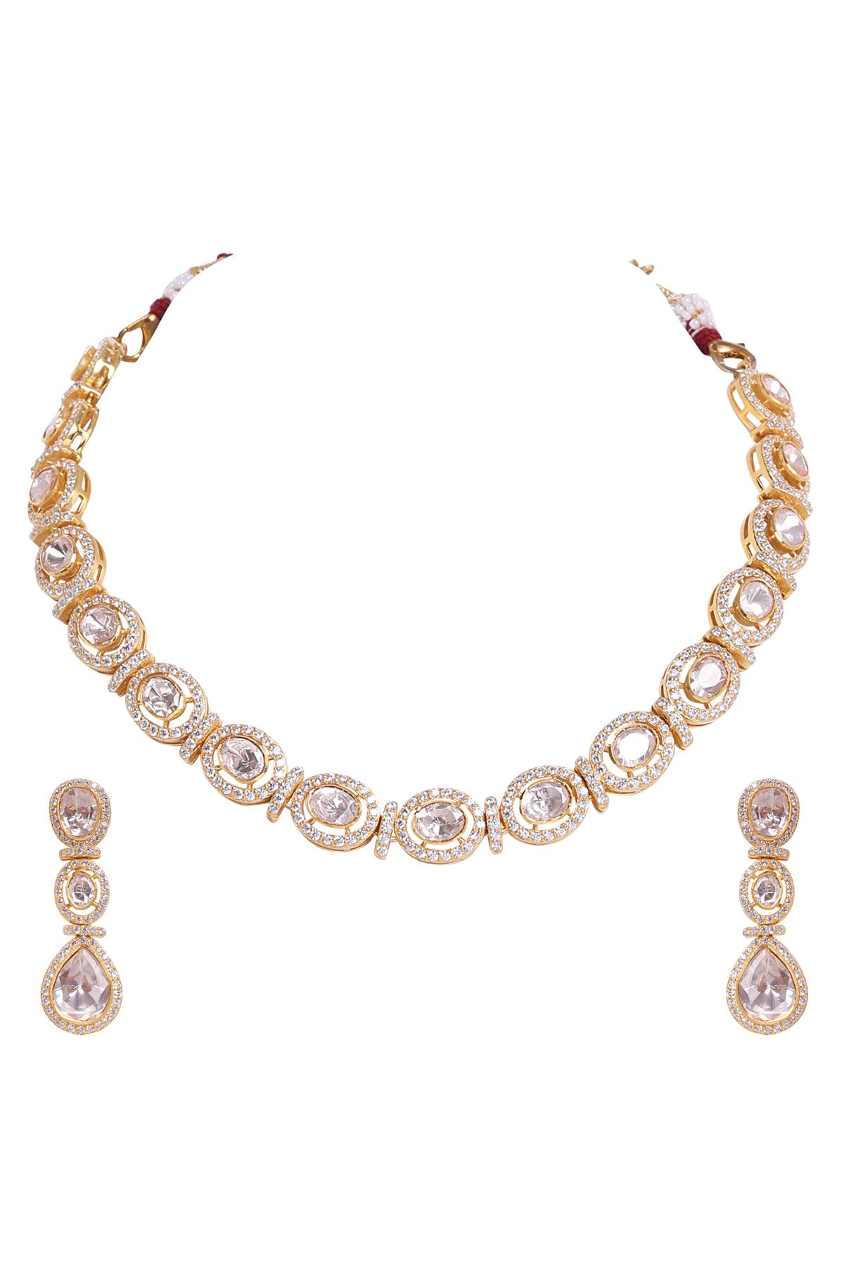 Oval Polki Necklace Set