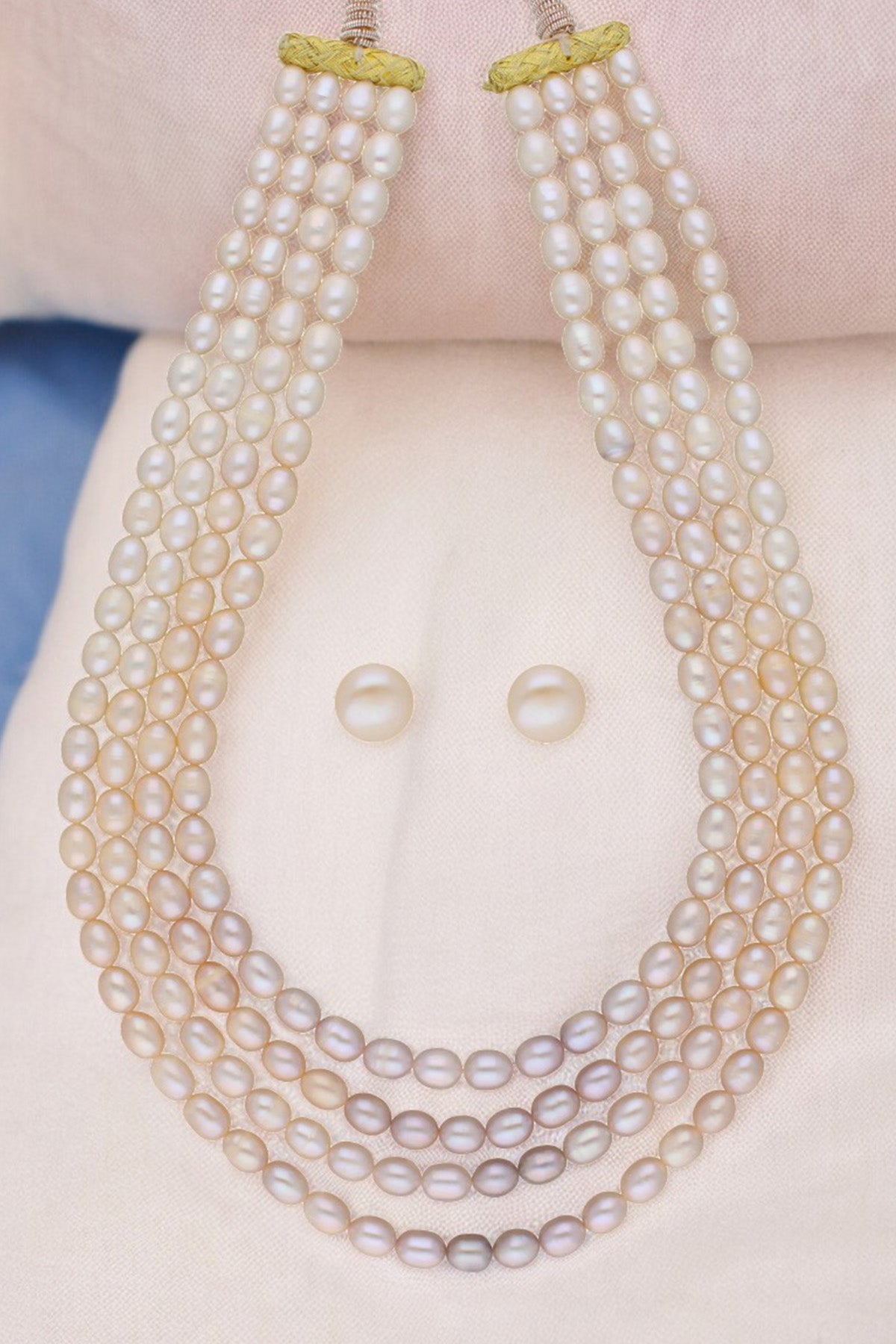 Buy Oval Multi Pearl Jewellery Set for women by J Pearls online available at scrollnshops