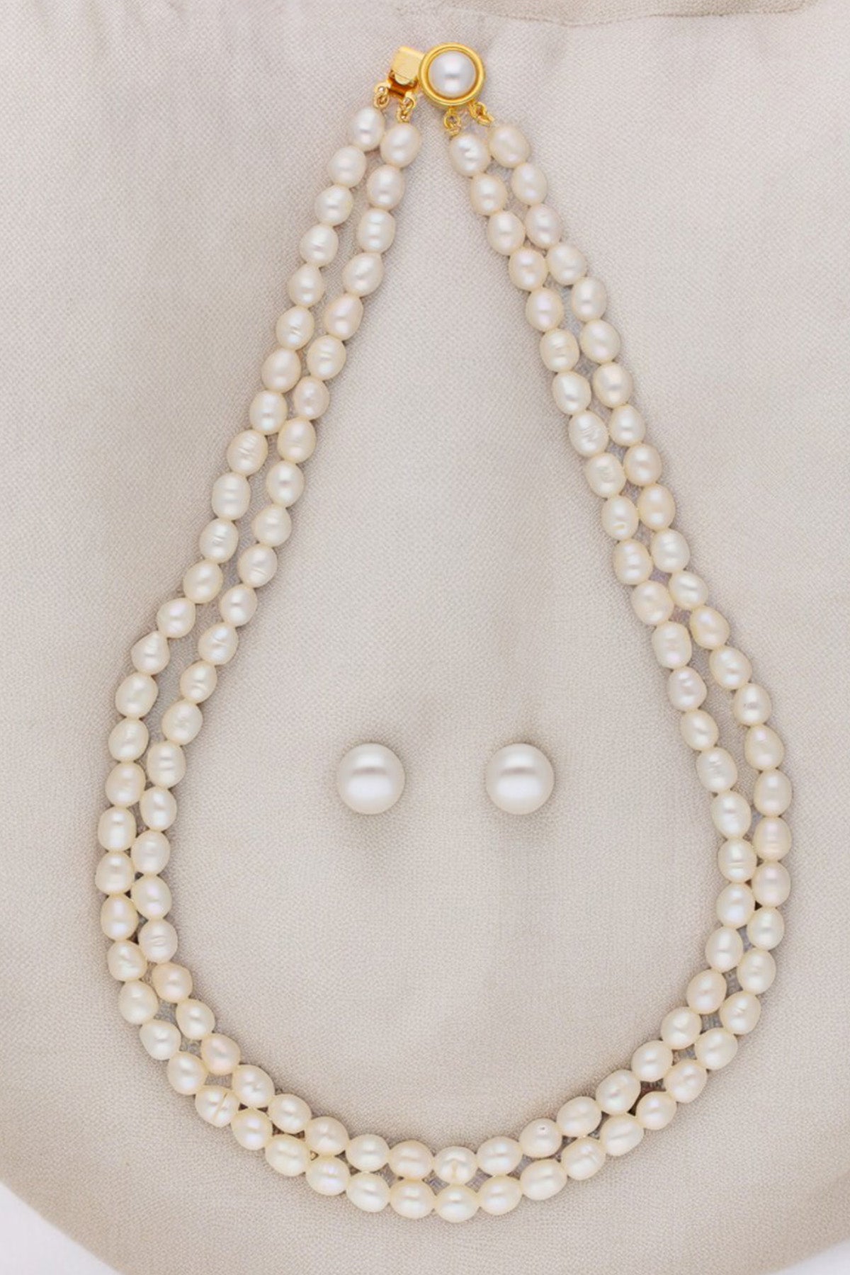 Buy Oval Off White Jewellery Set for women by J Pearls online available at scrollnshops