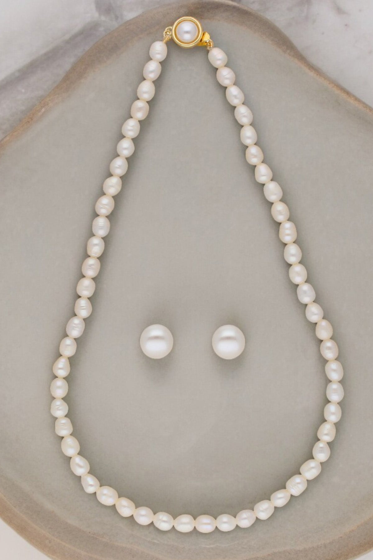 Buy Oval Offwhite Pearl Jewellery for women by J Pearls online available at scrollnshops