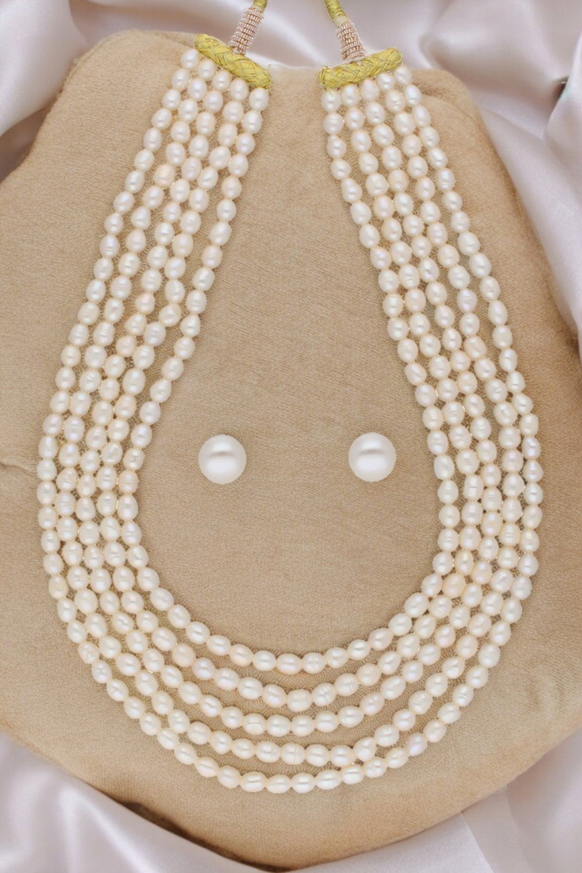 Buy Oval Pearl Yellow Jewellery Set for women by J Pearls online available at scrollnshops